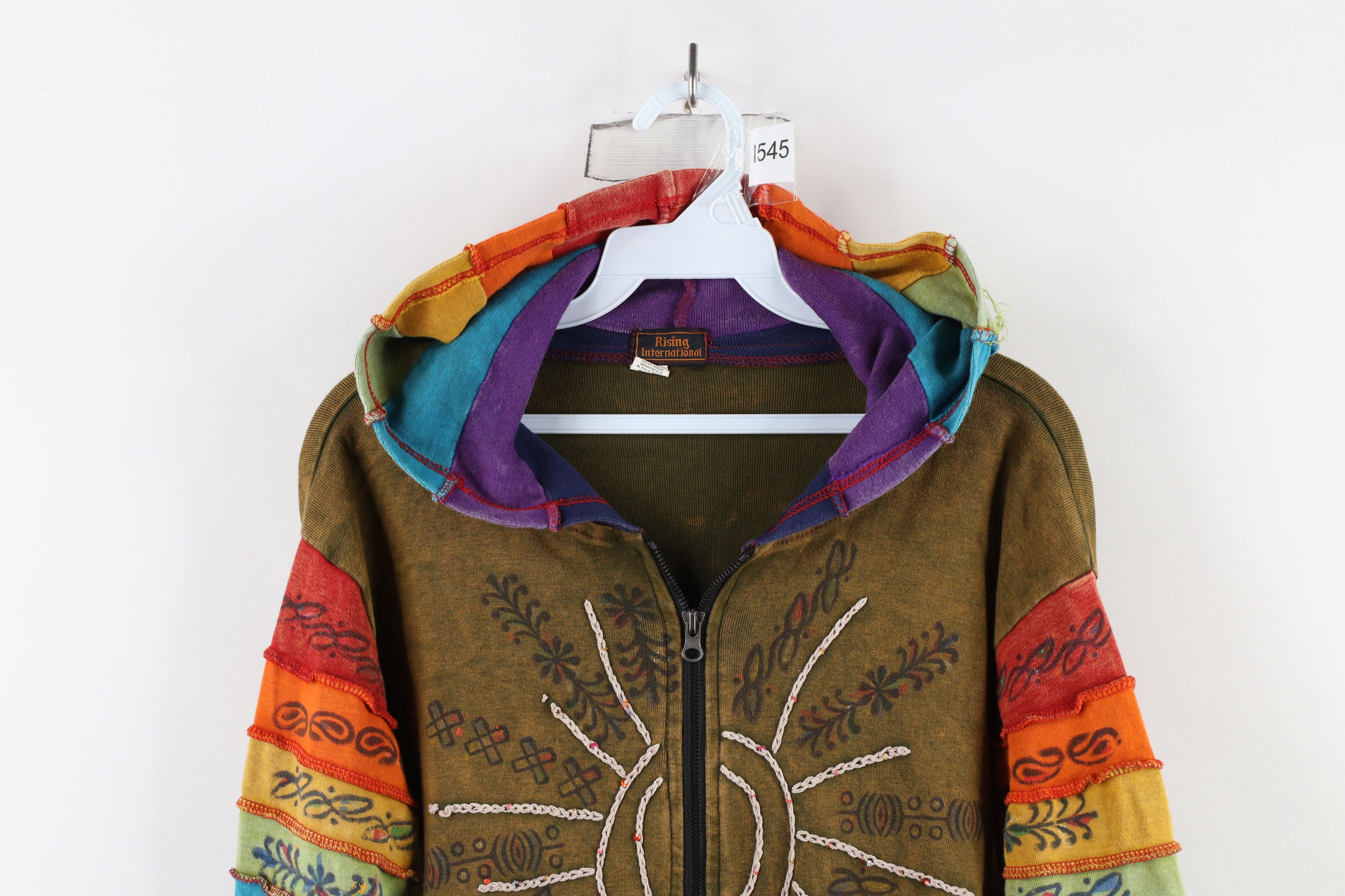 Vintage Vintage 90s Streetwear Fairy Sun Flower Full Zip Hoodie Size M / US 6-8 / IT 42-44 - 2 Thumbnail