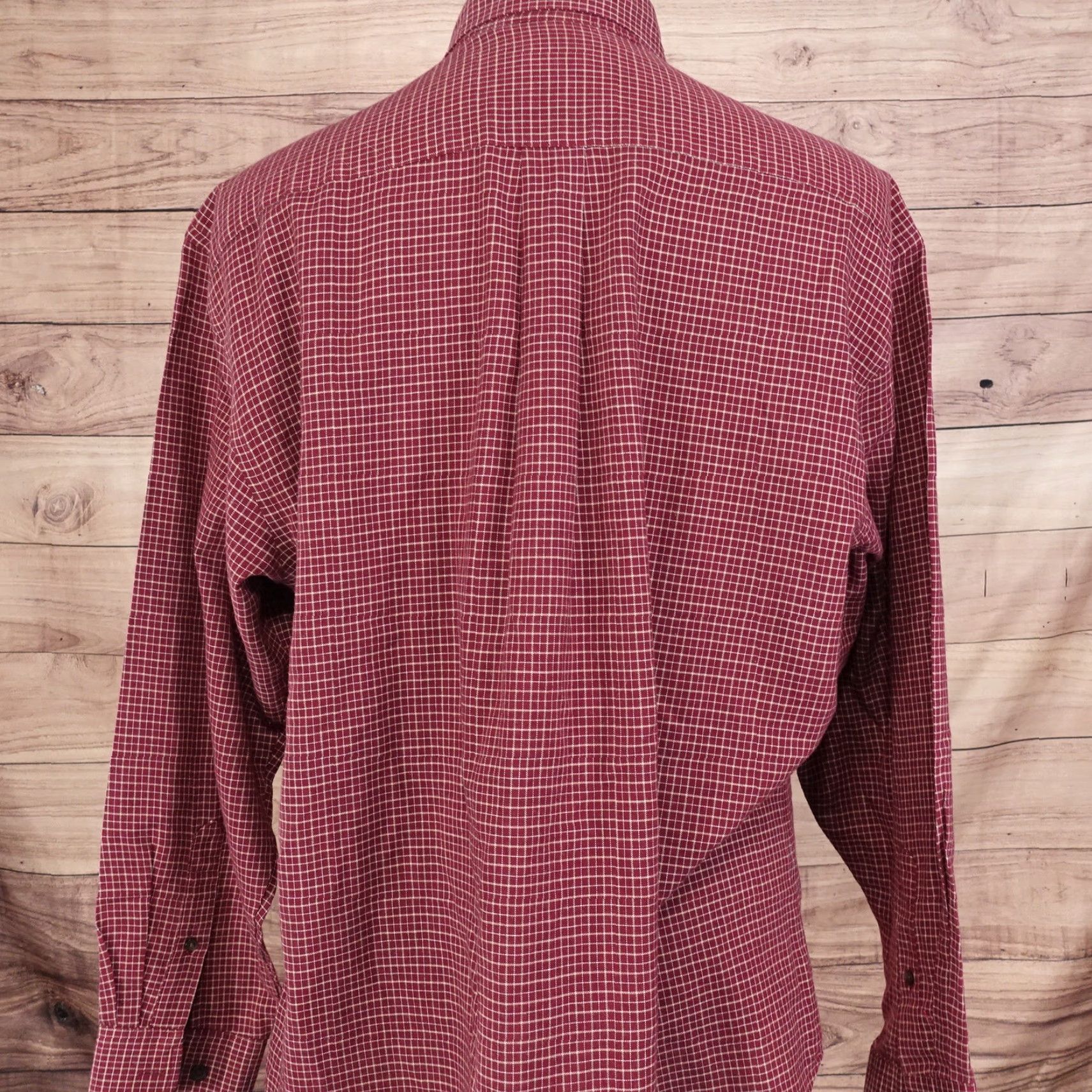 Van Heusen VAN HEUSEN Red Check Long Sleeve Button-Up Shirt Mens L Regular Fit Size US L / EU 52-54 / 3 - 4 Thumbnail