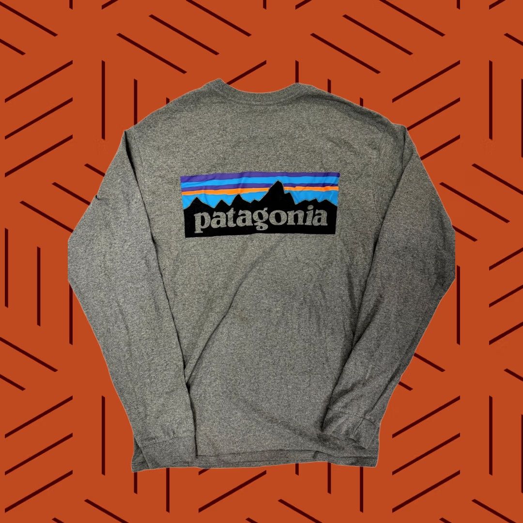 Patagonia Patagonia Men's S T-Shirt Long Sleeve P-6 Logo Responsibili-Tee Gray Size US S / EU 44-46 / 1 - 1 Thumbnail