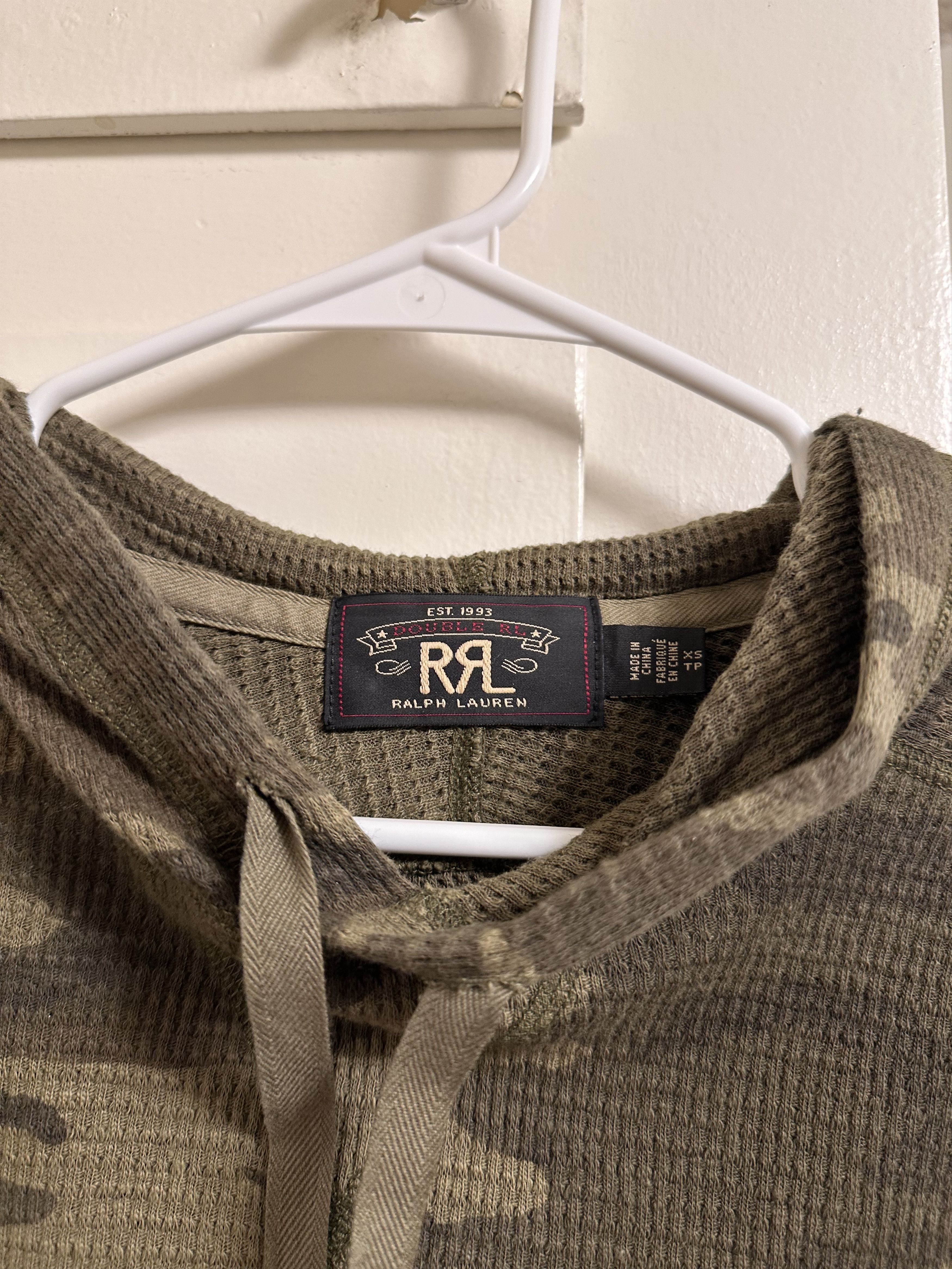 RRL Ralph Lauren RRL Waffle-Knit Camo Hoodie Size US XS / EU 42 / 0 - 2 Thumbnail