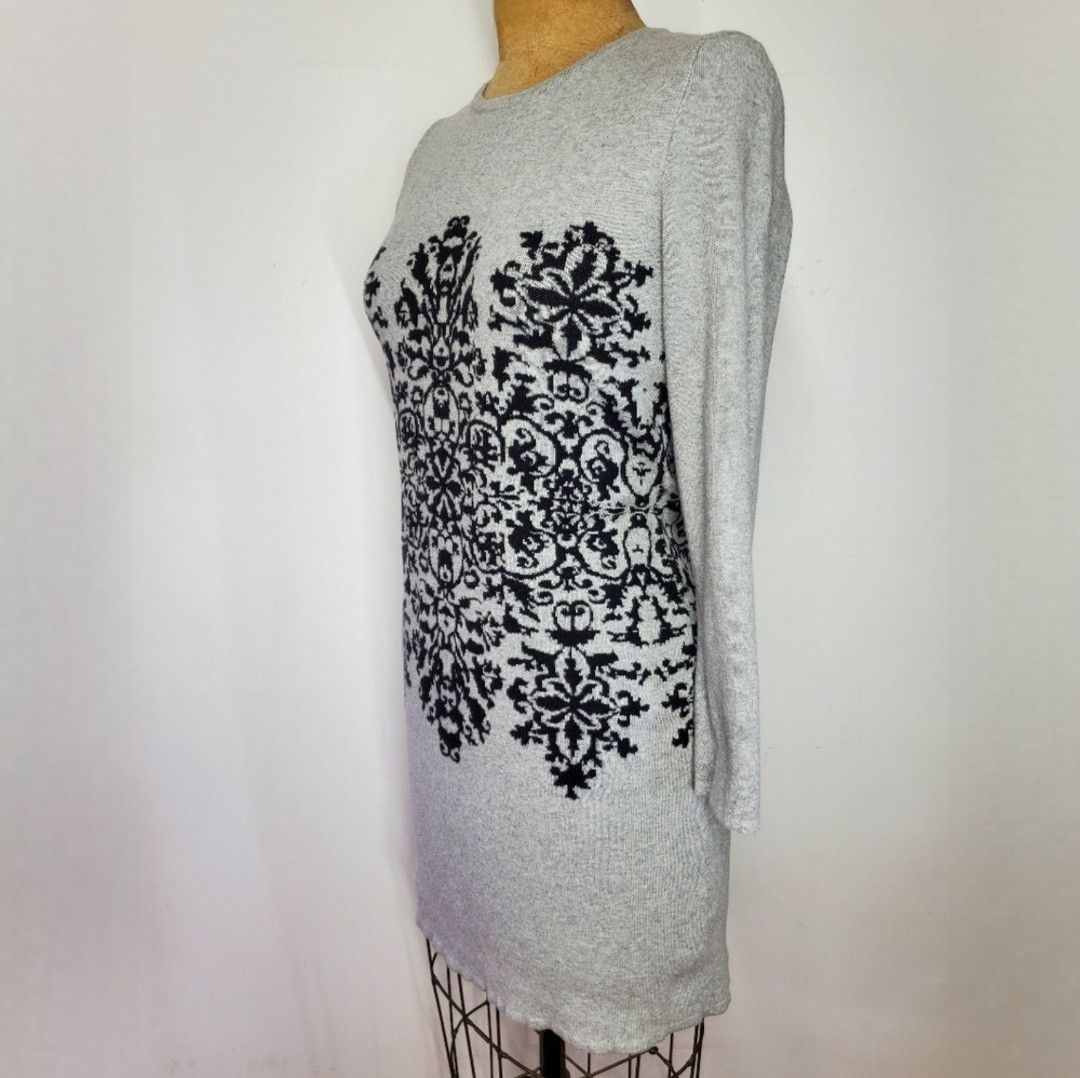 Other Sandra Darren Size L Sweater Dress Grey Black Knit Long Size L / US 10 / IT 46 - 2 Thumbnail