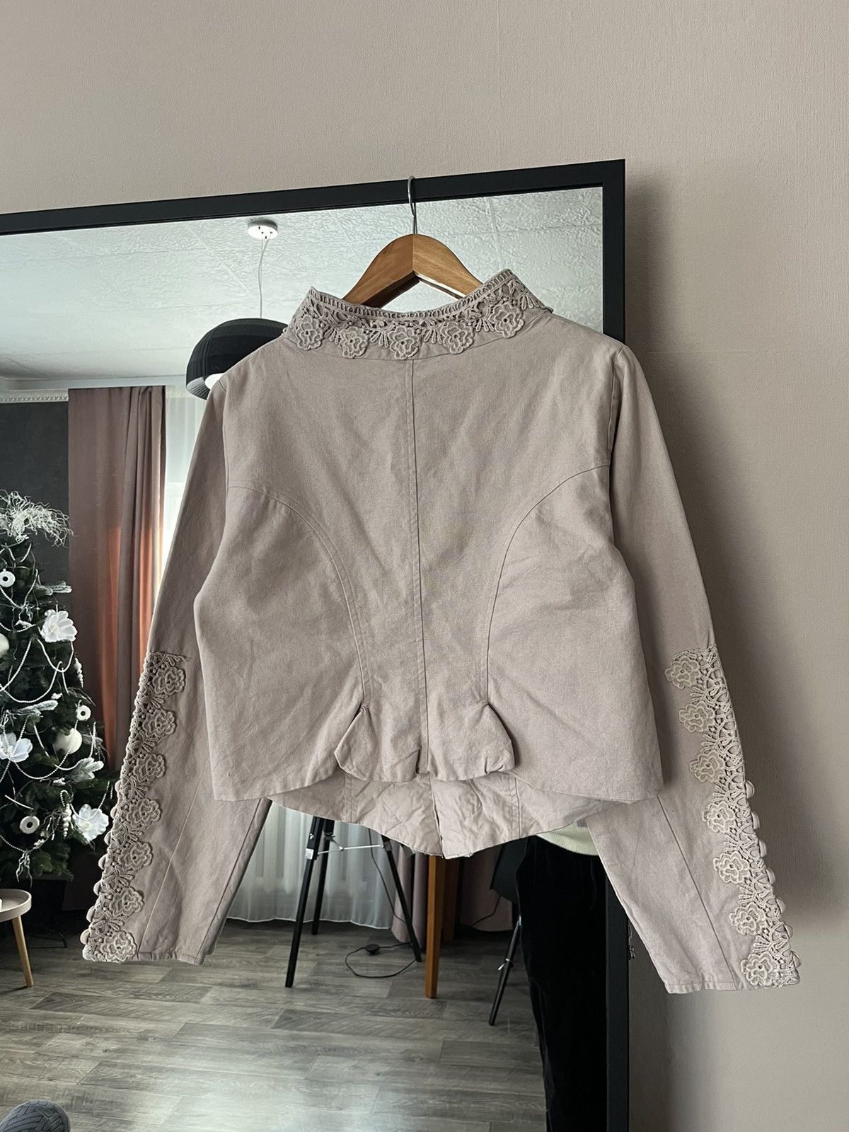 Vintage EWA I WALLA Cropped Jacket Lace Trim Scandinavian Boho M Size M / US 6-8 / IT 42-44 - 10 Thumbnail