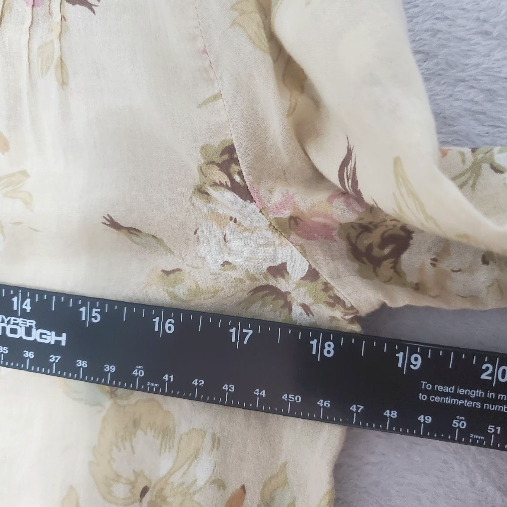 Vintage VINTAGE Denim & Supply Ralph Lauren Women Top Tan Floral Sheer 3/4 Sleeve Boho Size S Size S / US 4 / IT 40 - 7 Thumbnail
