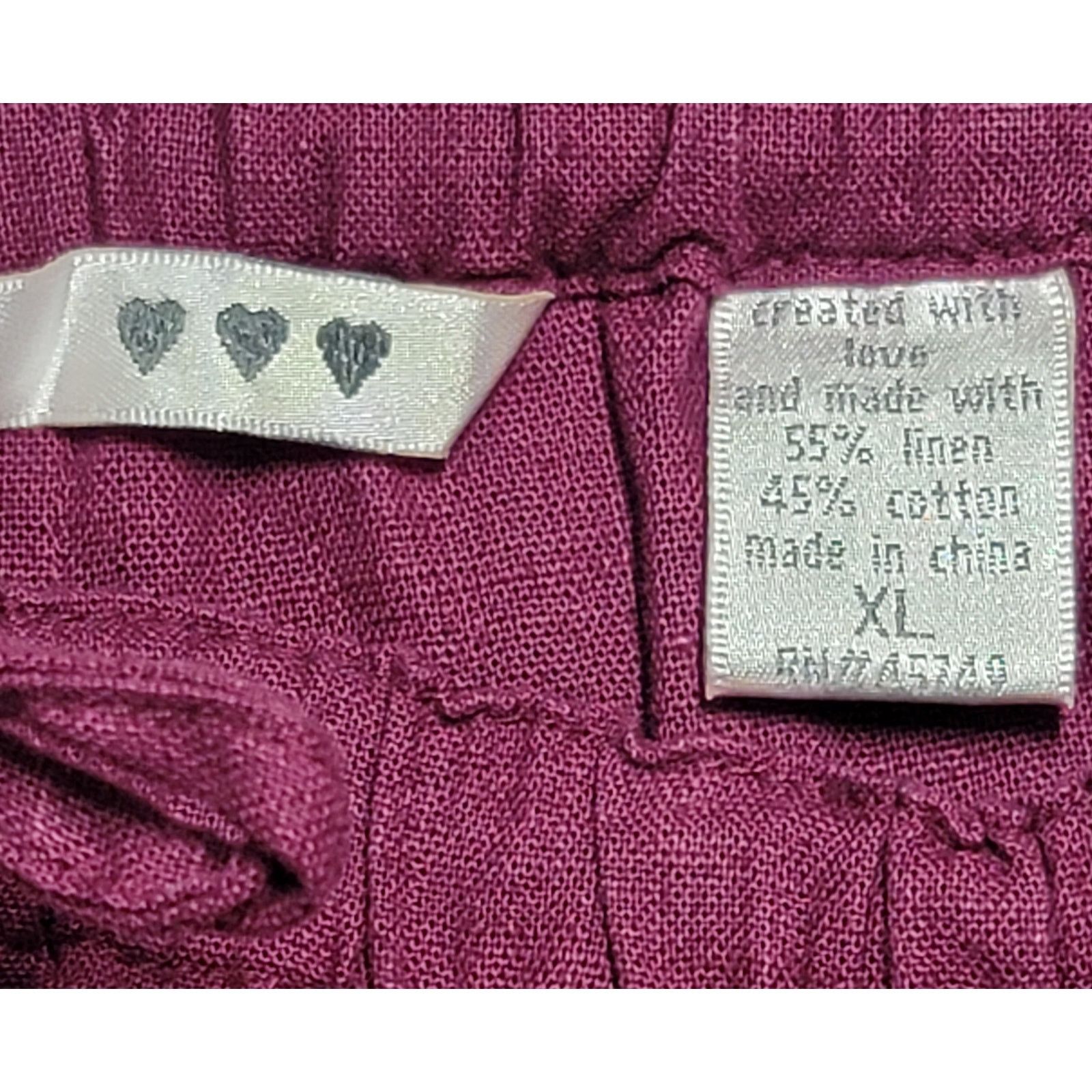 Other Three Hearts Burgundy Cropped Drawstring Pants XL NWT Size 34" / US 12 / IT 48 - 4 Thumbnail