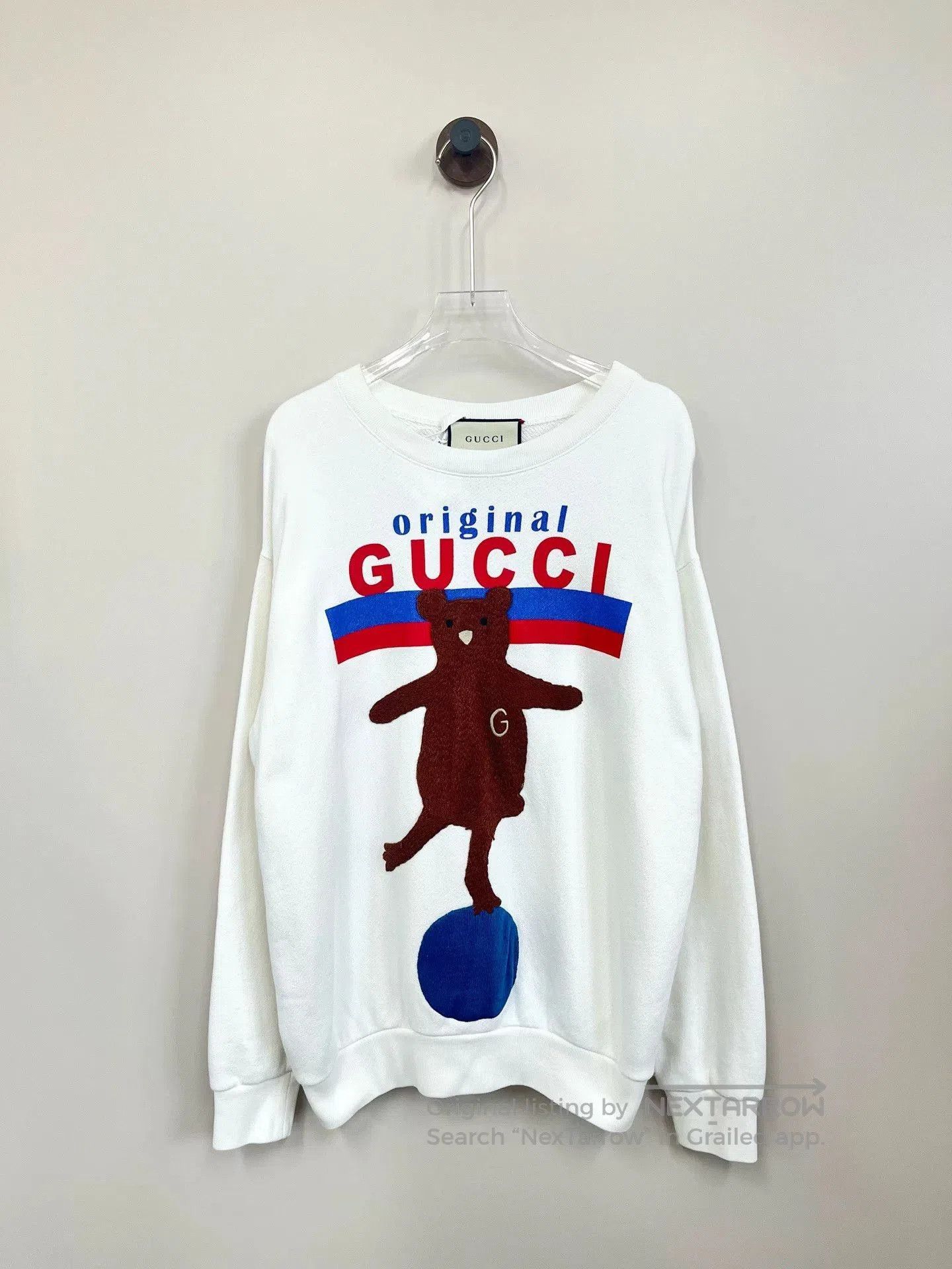 Gucci Gucci Bear Logo Sweatshirt in White. Size XXS / US 00 / IT 34 - 1 Thumbnail