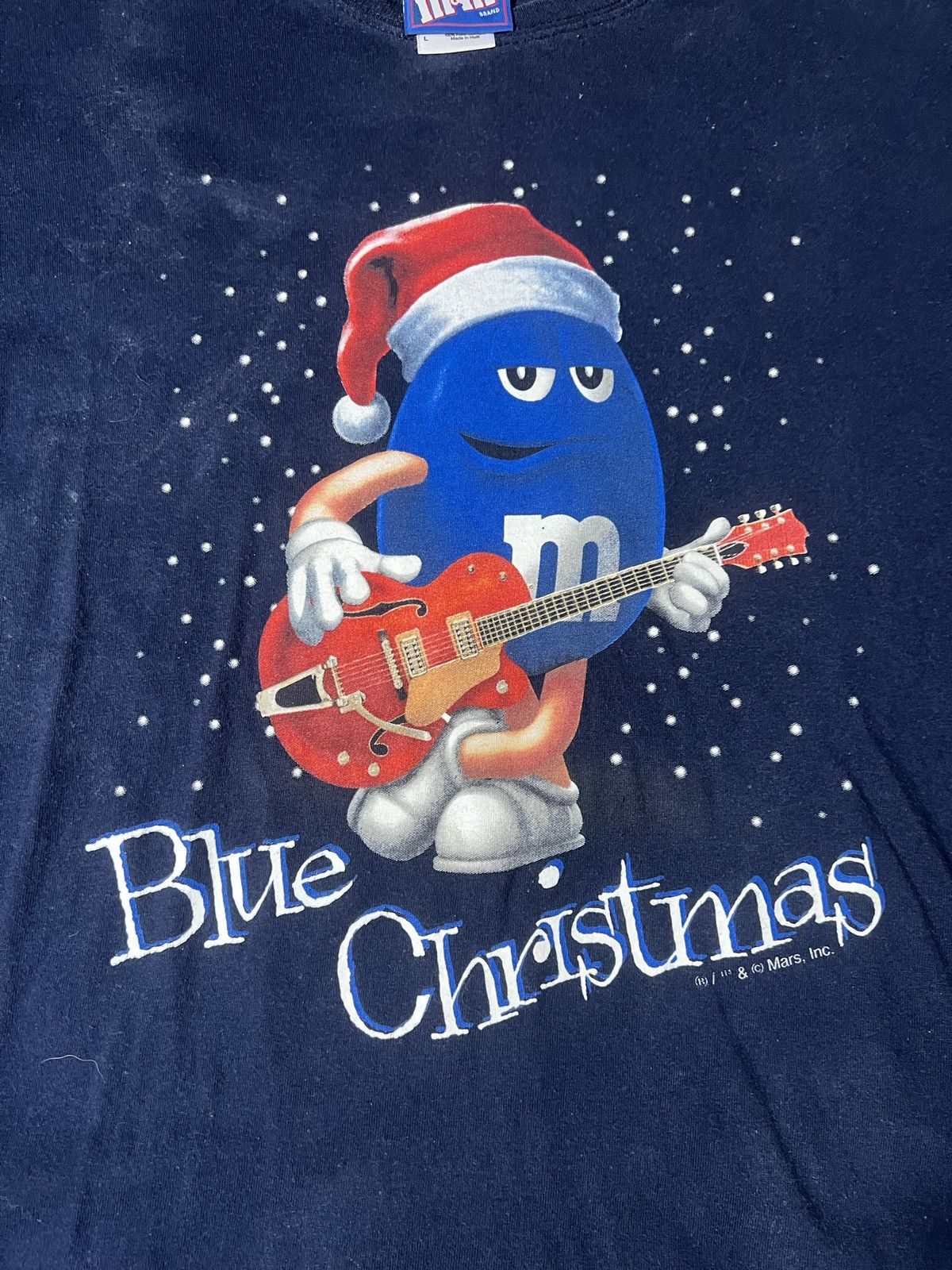 Vintage Vintage 90’s Blue M&M Mars INC Christmas Candy Promo Tee Size US L / EU 52-54 / 3 - 2 Thumbnail