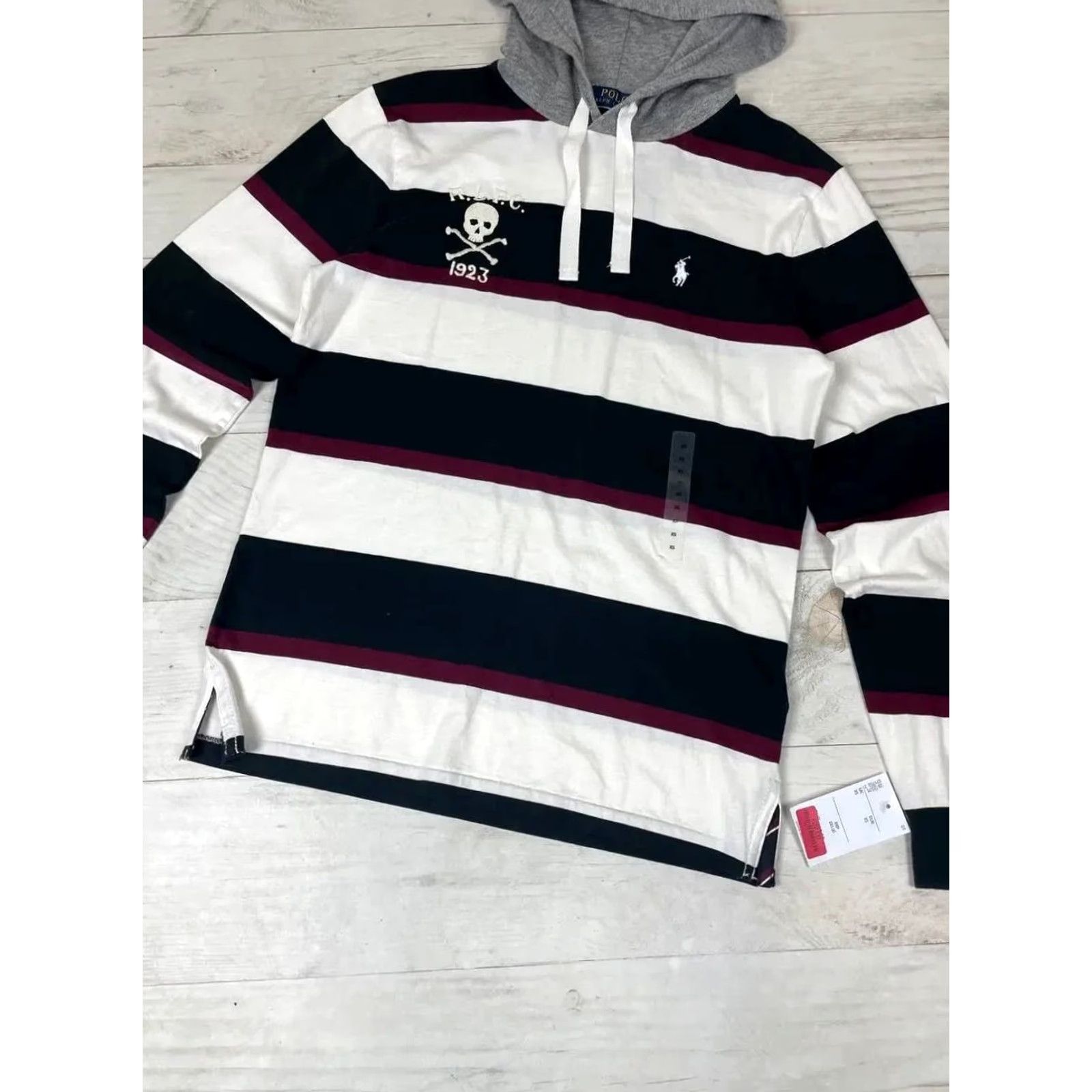 Polo Ralph Lauren Polo Ralph Lauren Skull Rugby Long Sleeve Shirt Hooded Men XS White Size US XS / EU 42 / 0 - 3 Thumbnail