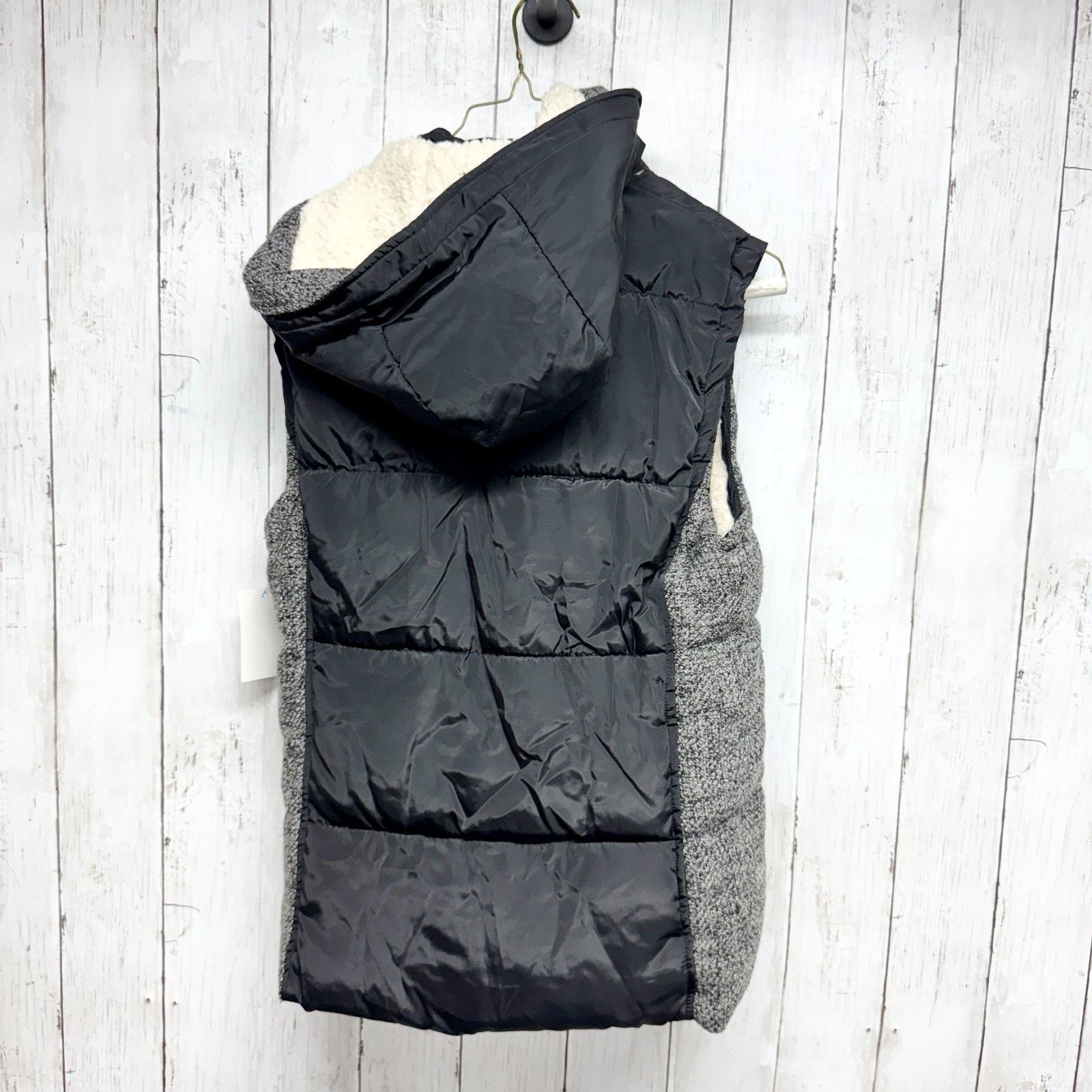 Other Ci Sono Vest Size Medium Black Gray Puffer Hooded Faux Fur Size M / US 6-8 / IT 42-44 - 7 Thumbnail