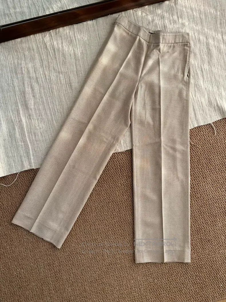 Loro Piana Silk Casual Suit Pants Oatmeal
