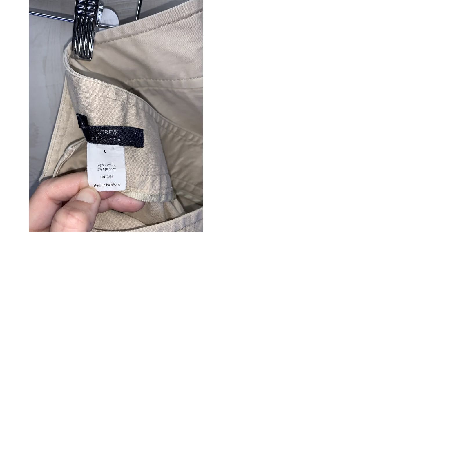 J.Crew J.CREW Stretch Khaki Straight Wide Leg Womens Pants 8-7815 Size 8 Beige Cotton Blend Chino Flats Front Casual Workwear Vintage: No Womens Size 30" / US 8 / IT 44 - 9 Thumbnail