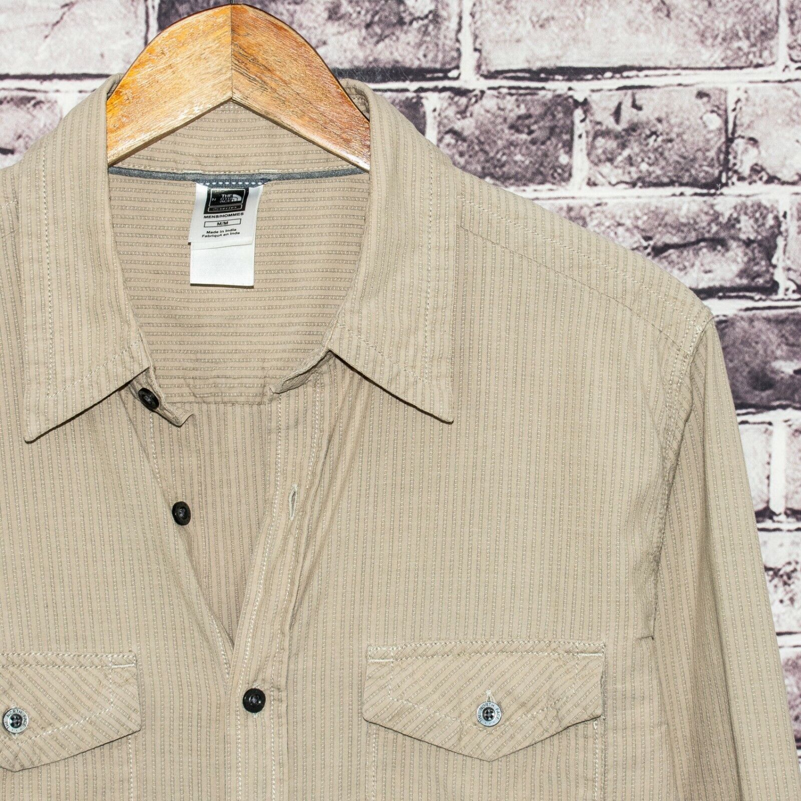 The North Face The North Face Men's Button up Shirt Tan Striped Cotton Size US M / EU 48-50 / 2 - 2 Thumbnail