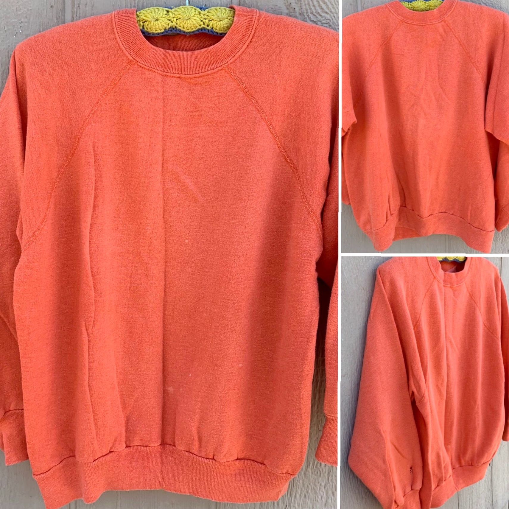 Vintage VINTAGE ranglan sweatshirt orange M/L USA Unisex Adults Sweatshirt Pullover Winter Free Shipping? (cannot add) Size US M / EU 48-50 / 2 - 2 Thumbnail