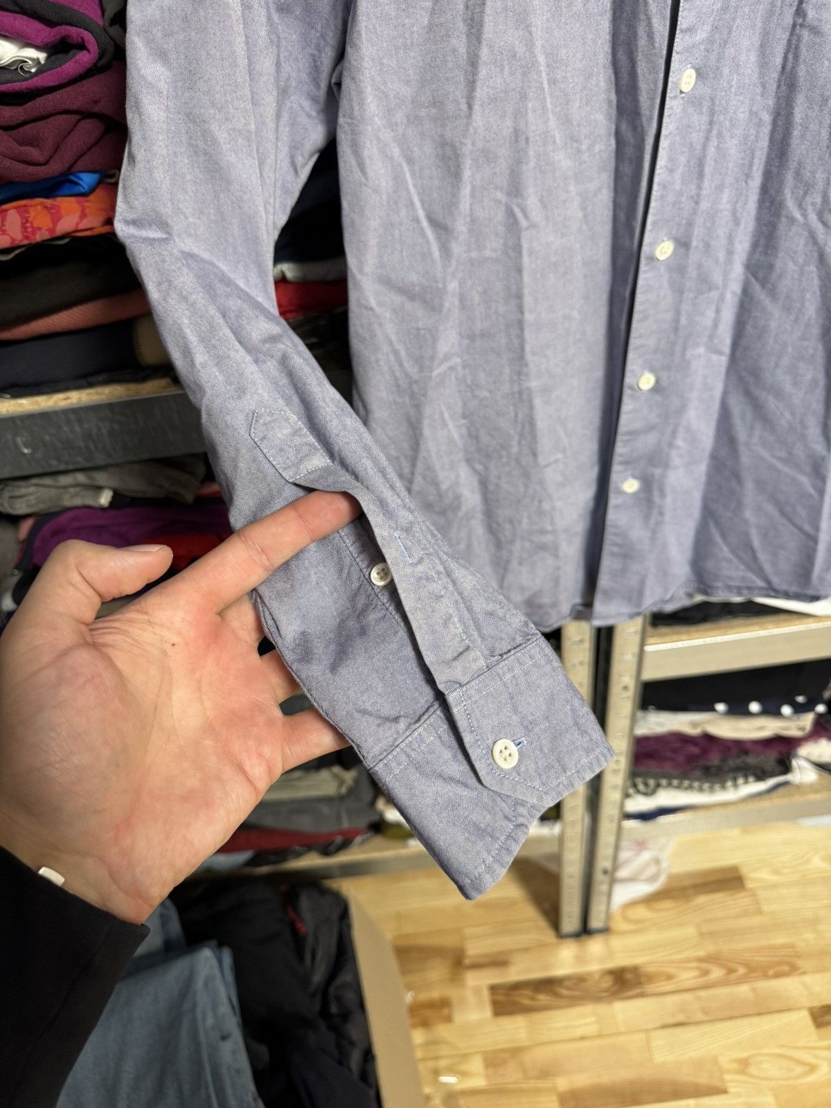 A.P.C. A.P.C Rue Madame Paris Chambray Long Sleeve Button Up Shirt Size US S / EU 44-46 / 1 - 3 Thumbnail