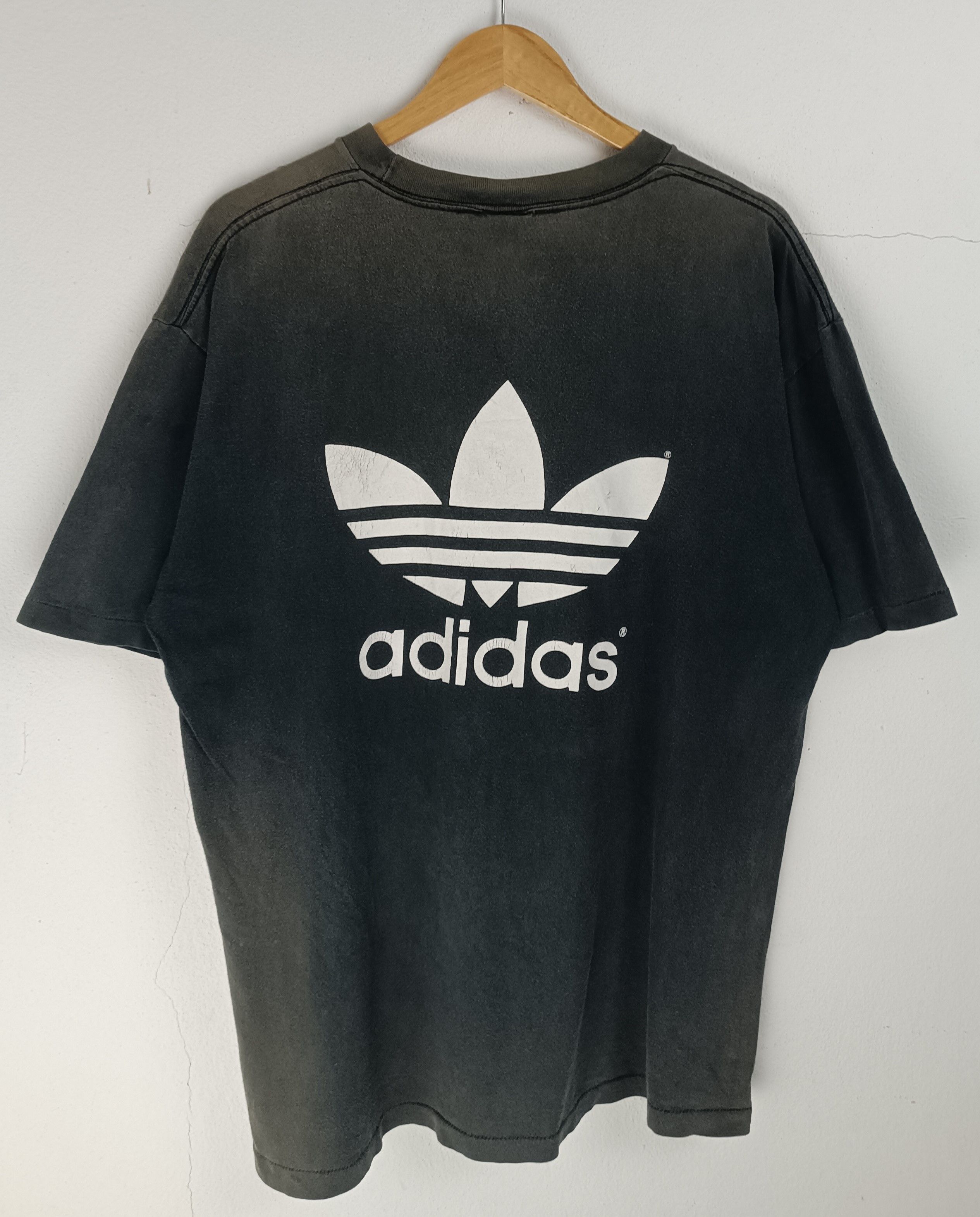Adidas THRASHED FADED VINTAGE 90'S ADIDAS TREFOIL STITCH VERY RARE Size US XL / EU 56 / 4 - 4 Thumbnail