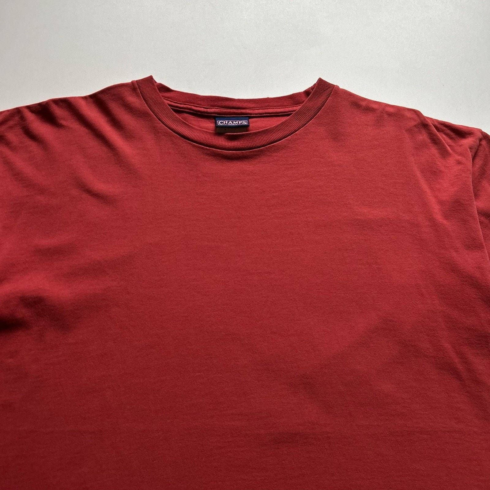 Vintage Vintage Sun Faded Red Blank T-Shirt Sz XL Y2K Champs Sports Size US XL / EU 56 / 4 - 2 Thumbnail