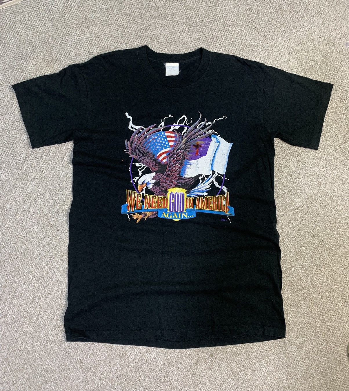Vintage “we need god in america” tees