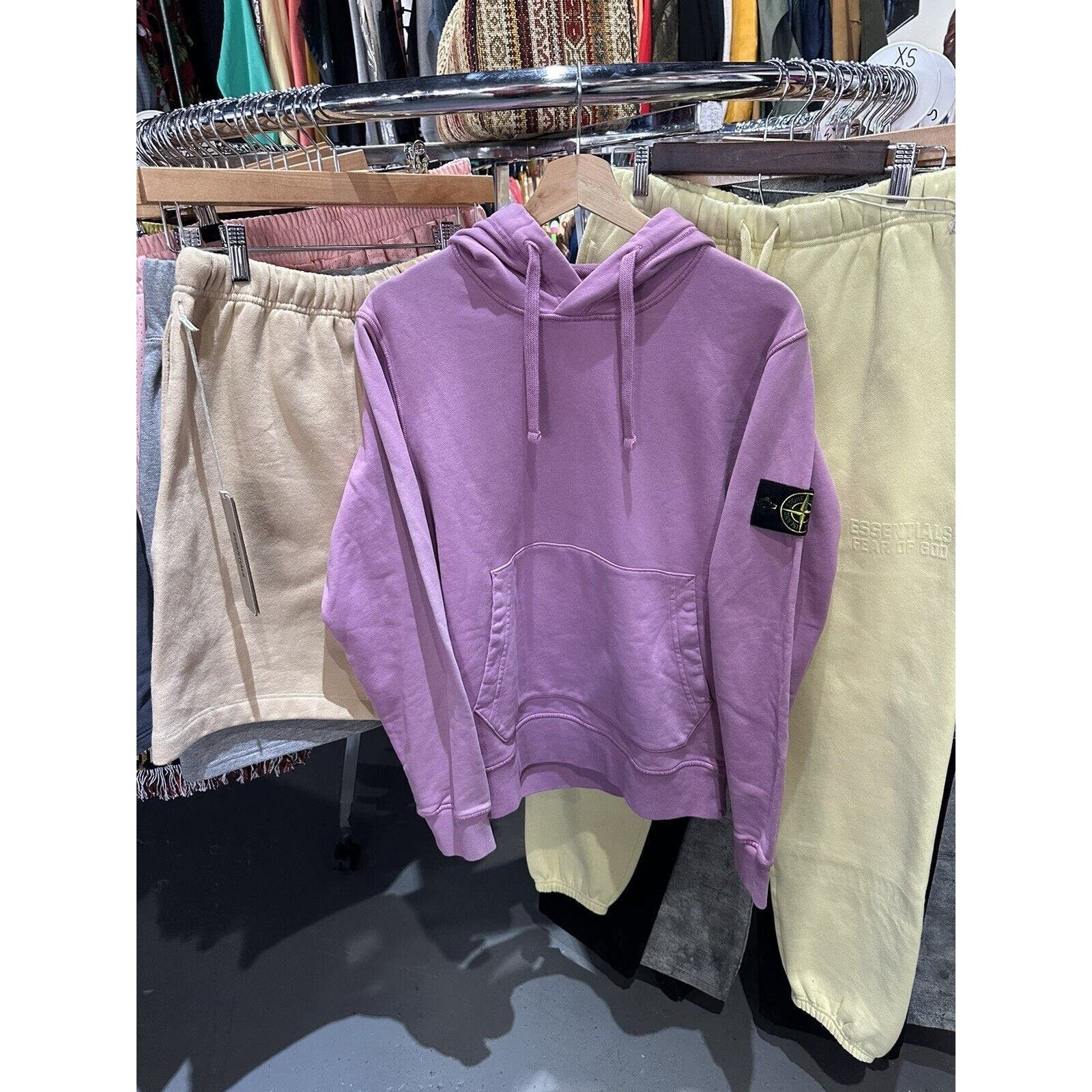 image of Stone Island Purple Sleeve Patched Sweatshirt Size Small, Men's