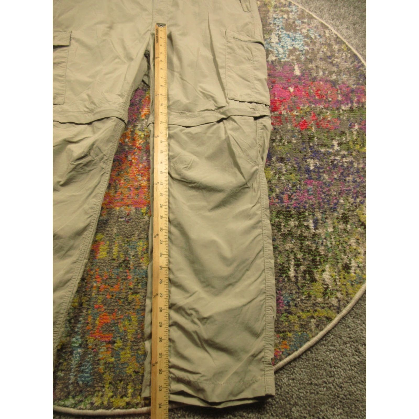 Vintage Columbia Convertible Cargo Pants Mens 42x32 Nylon Omni-Shade Lightweight Casual Travel Cargo Pocket Beige Solid Regular Mens Size US 42 / EU 58 - 5 Thumbnail