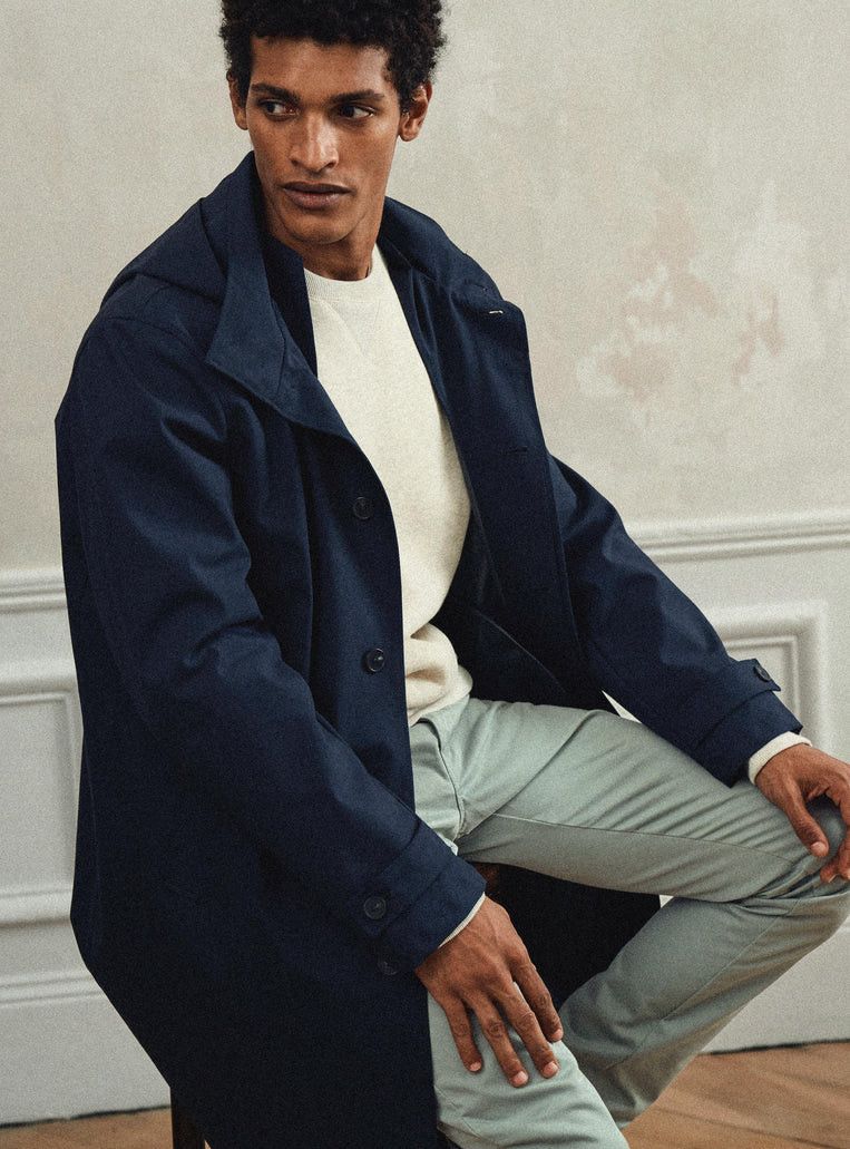 Balibaris Balibaris "Travis" Navy Stretch-Woven Rain Coat Size US M / EU 48-50 / 2 - 7 Thumbnail