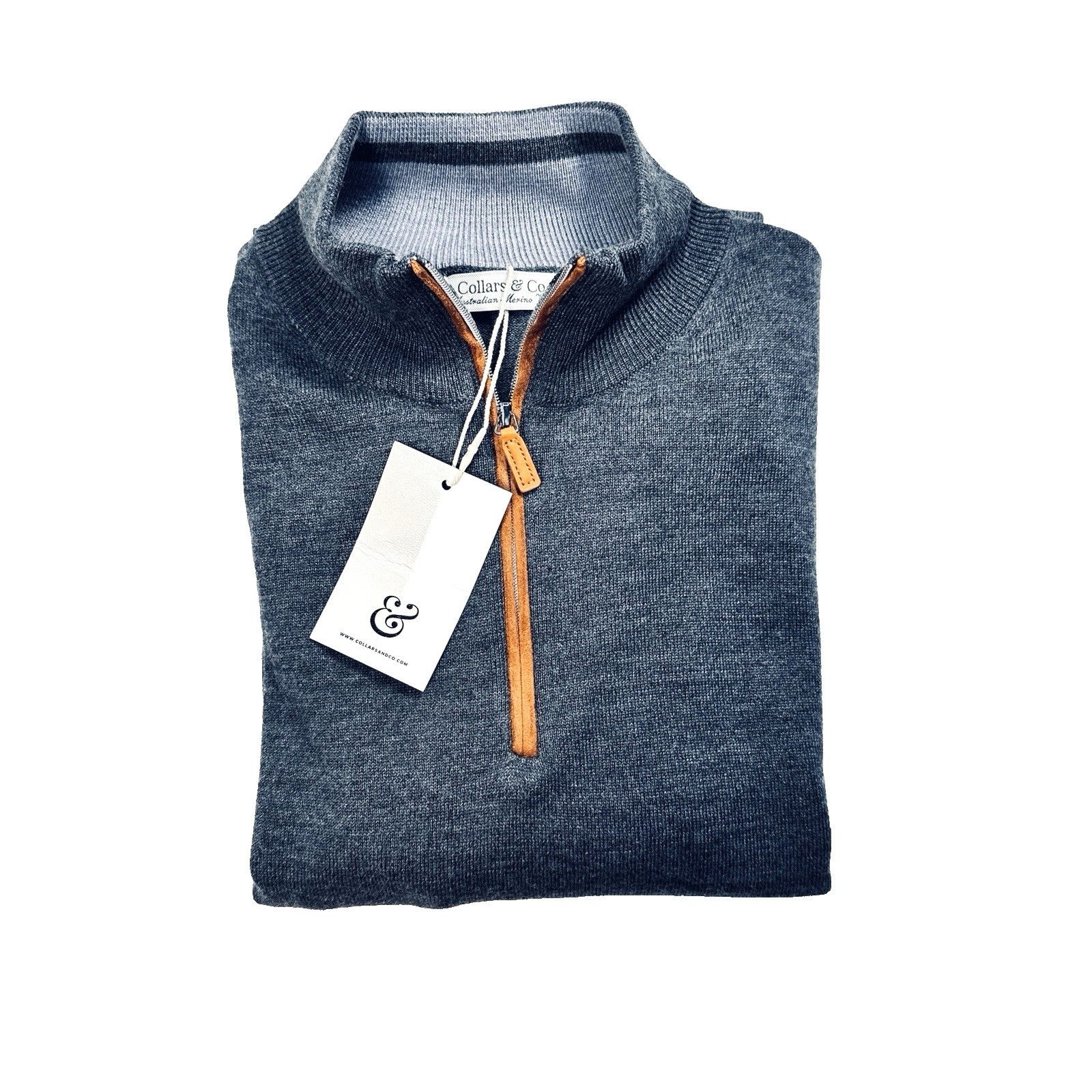 Other Collars & Co Australian Merino Wool Quarter Zip Sweater Gray Size US L / EU 52-54 / 3 - 14 Thumbnail