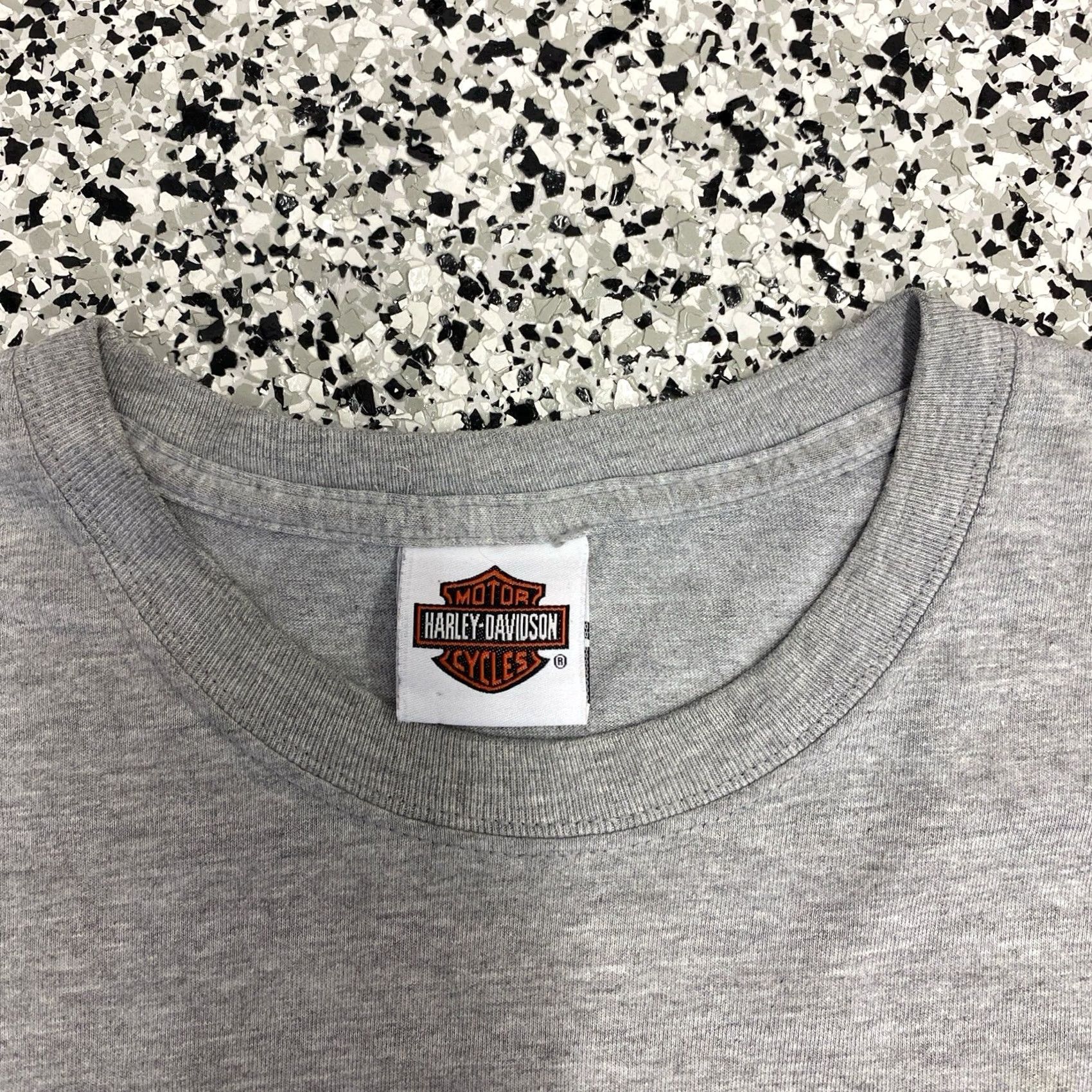 Harley Davidson VINTAGE Harley-Davidson Cabo San Lucas Mexico T-Shirt Size Large Mens Gray Cotton Knit Embroidered Logo Crew Neck Short Sleeve Size US L / EU 52-54 / 3 - 3 Thumbnail