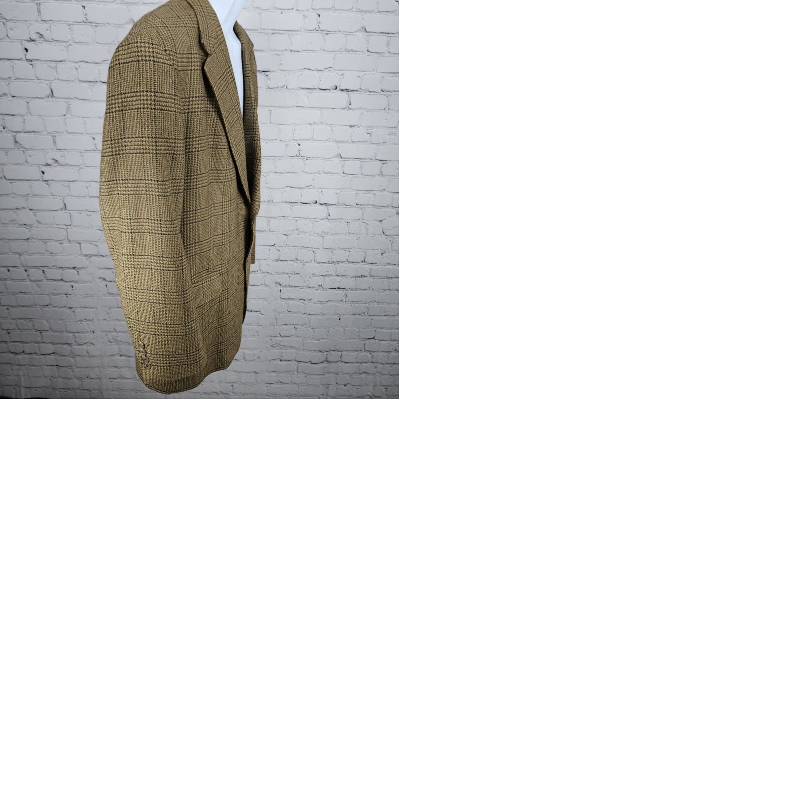 Austin Reed VINTAGE Austin Reed Brown Houndstooth 2 Button Vented Notch Blazer Sport Coat US 44R Mens Size 44R - 10 Thumbnail