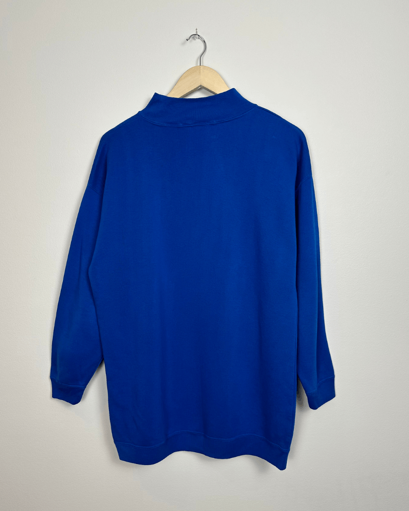 Vintage Vintage Flower Embroidery Women's High Neck Long Sweatshirt Size L / US 10 / IT 46 - 3 Thumbnail