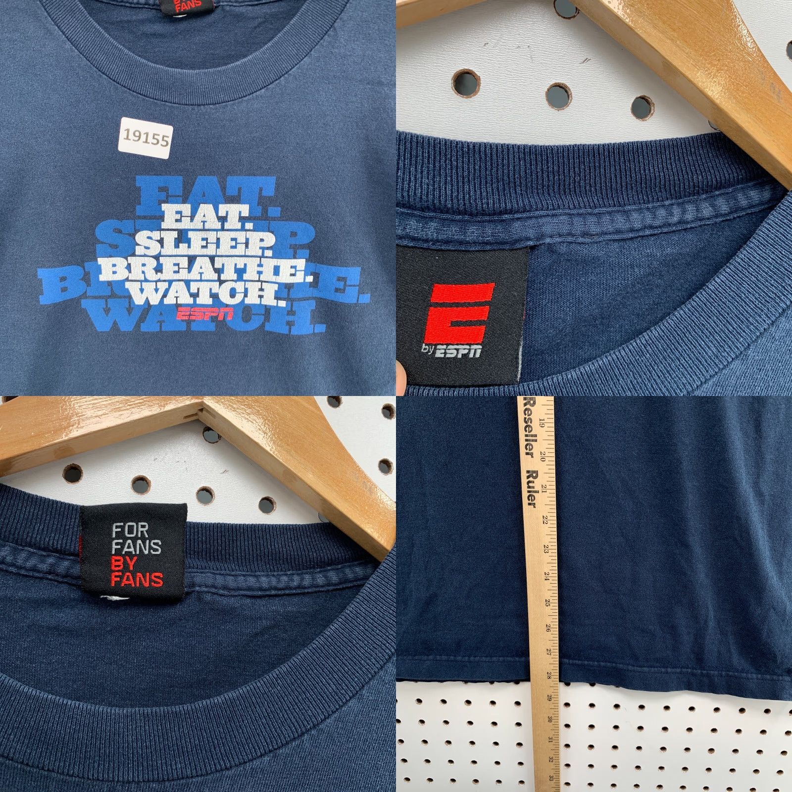 Vintage Vintage ESPN Shirt Navy Blue Eat Sleep Breathe Watch Adult Large 21.5x28 Sports Size US L / EU 52-54 / 3 - 8 Thumbnail