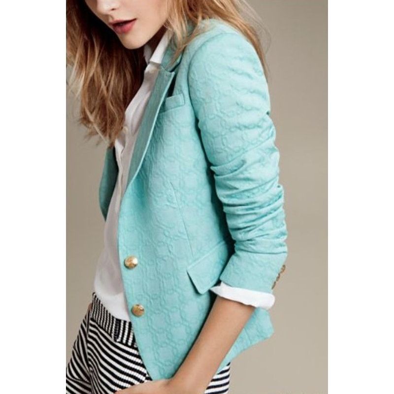 Banana Republic MINT Banana Republic Turquoise Military-Inspired Blazer 2P Size XS / US 0-2 / IT 36-38 - 2 Thumbnail