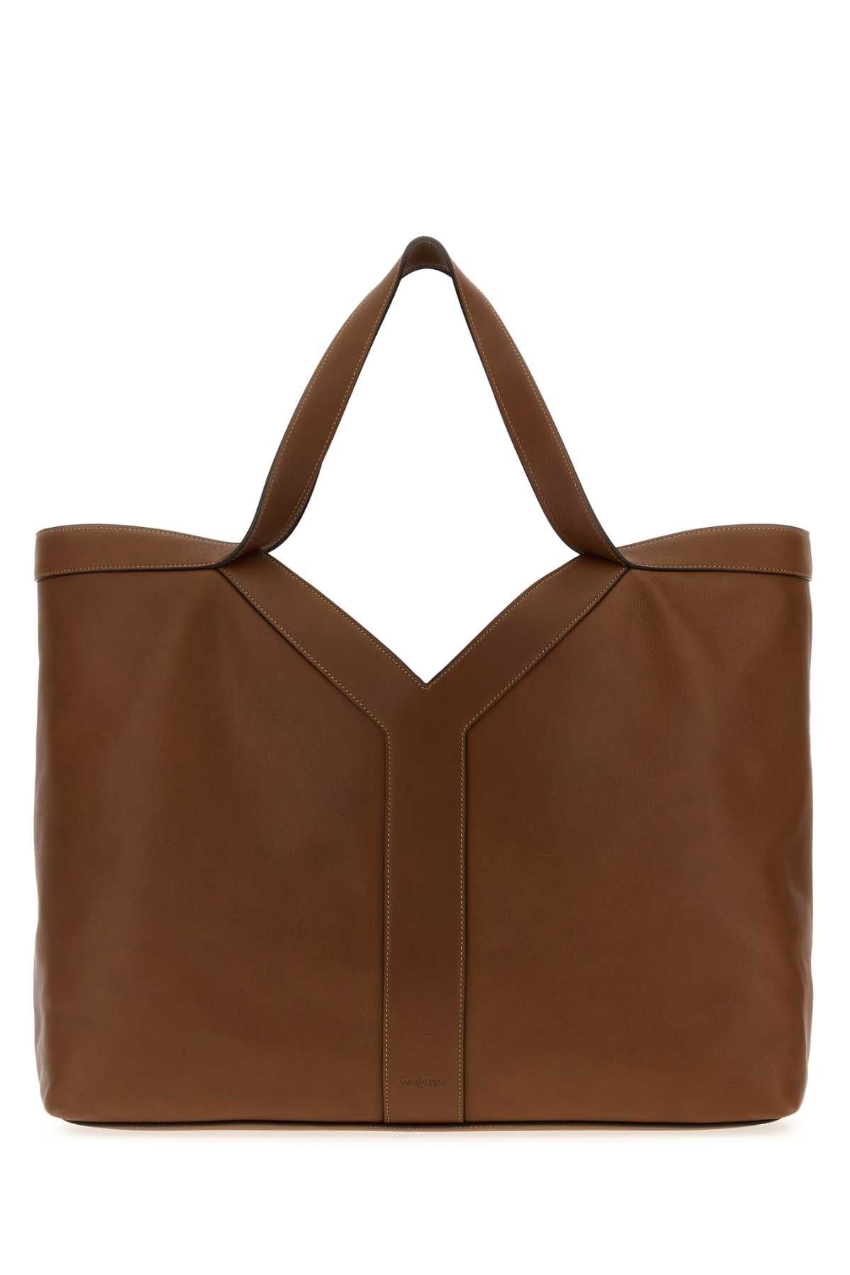 Saint Laurent Paris Brown Leather Oversize Shopping Bag Size ONE SIZE - 1 Thumbnail