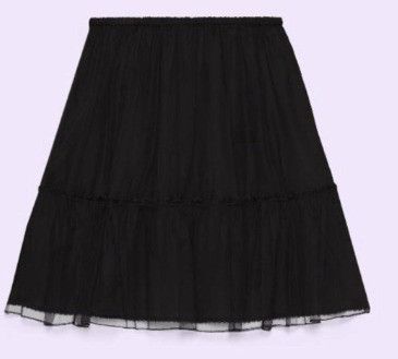 Gucci o1s1wg111025 Short Silk Ruffle Skirt in Black Size 30" / US 8 / IT 44 - 1 Thumbnail