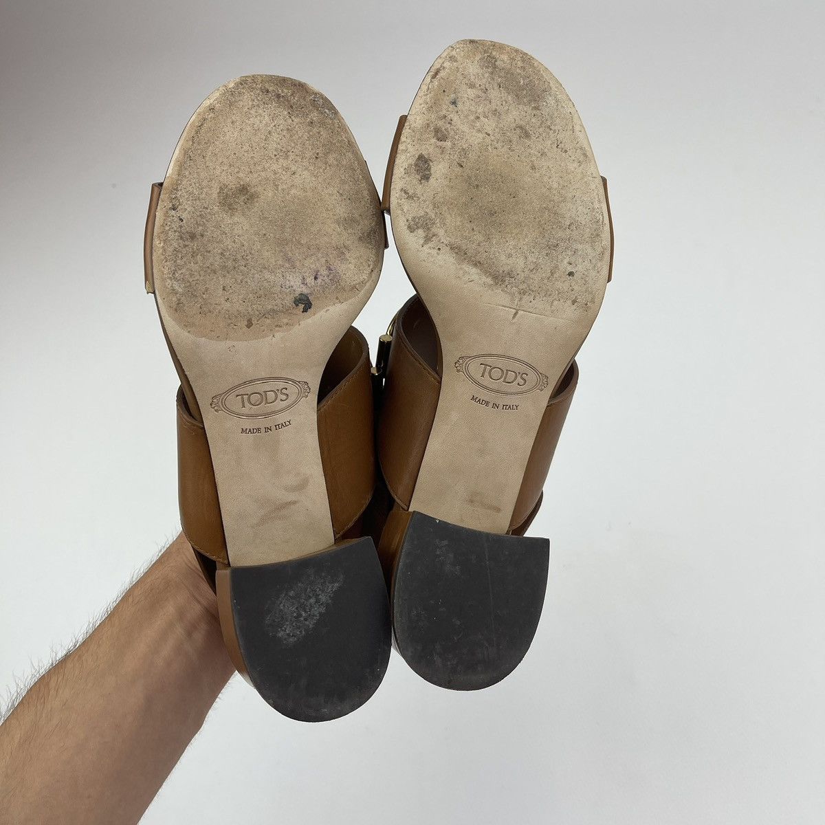 Tod's Tod's Brown Leather Heeled Sandals Size US 9 / IT 39 - 9 Thumbnail