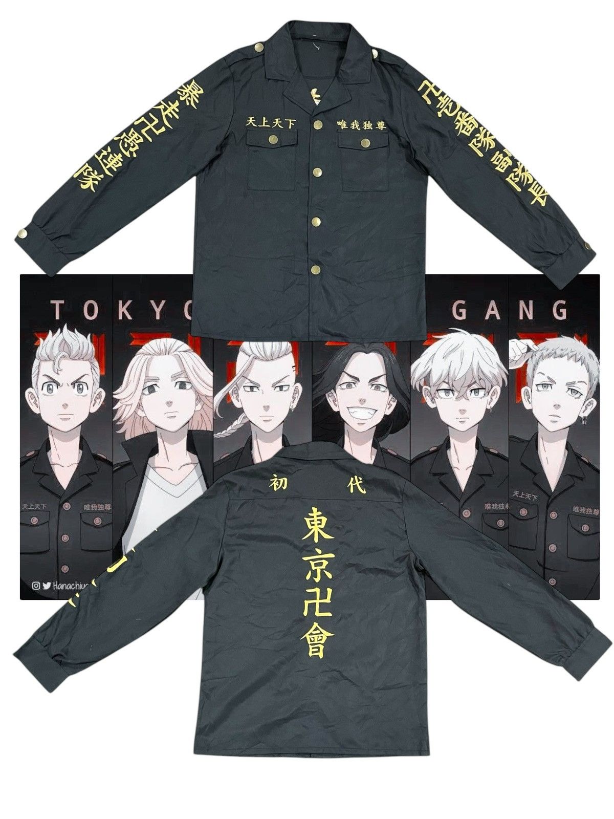 Anime Japanese Anime Tokyo Manji Gang Outerwear Snap Button Shirts Size US M / EU 48-50 / 2 - 2 Thumbnail