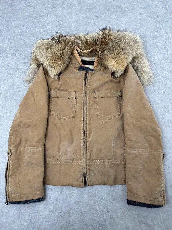Dsquared2 AW2002 Dsquared2 Fur Hooded Beige Jacket Size US M / EU 48-50 / 2 - 6 Thumbnail