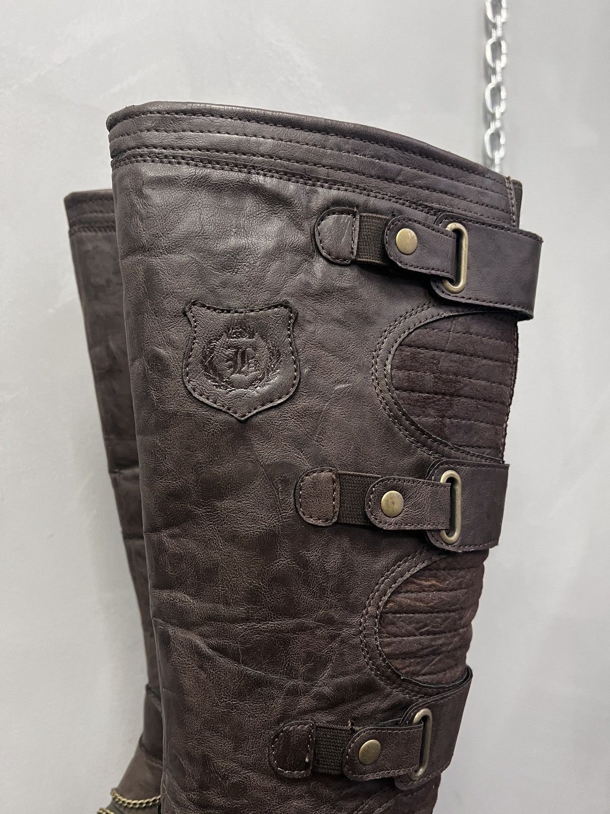 14th Addiction Leather hight moto Balenciaga style straps moto boxing boots Size US 8 / EU 41 - 5 Thumbnail