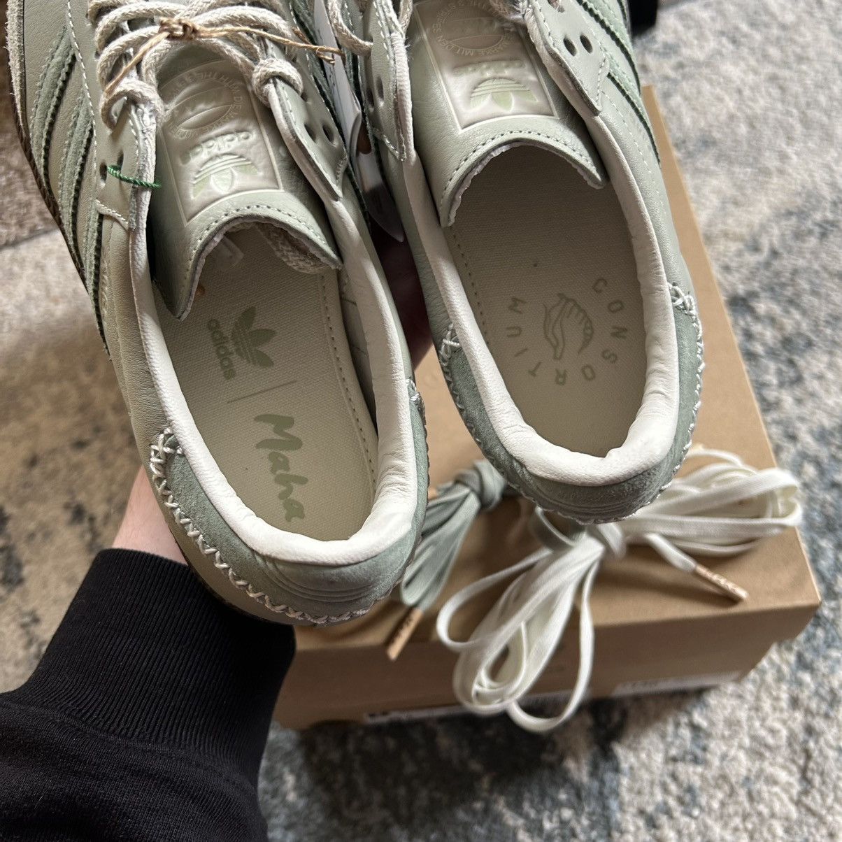 Adidas Samba OG suede MAHA Half Green Silver Matcha Jade Off White Size US 8 / IT 38 - 7 Thumbnail