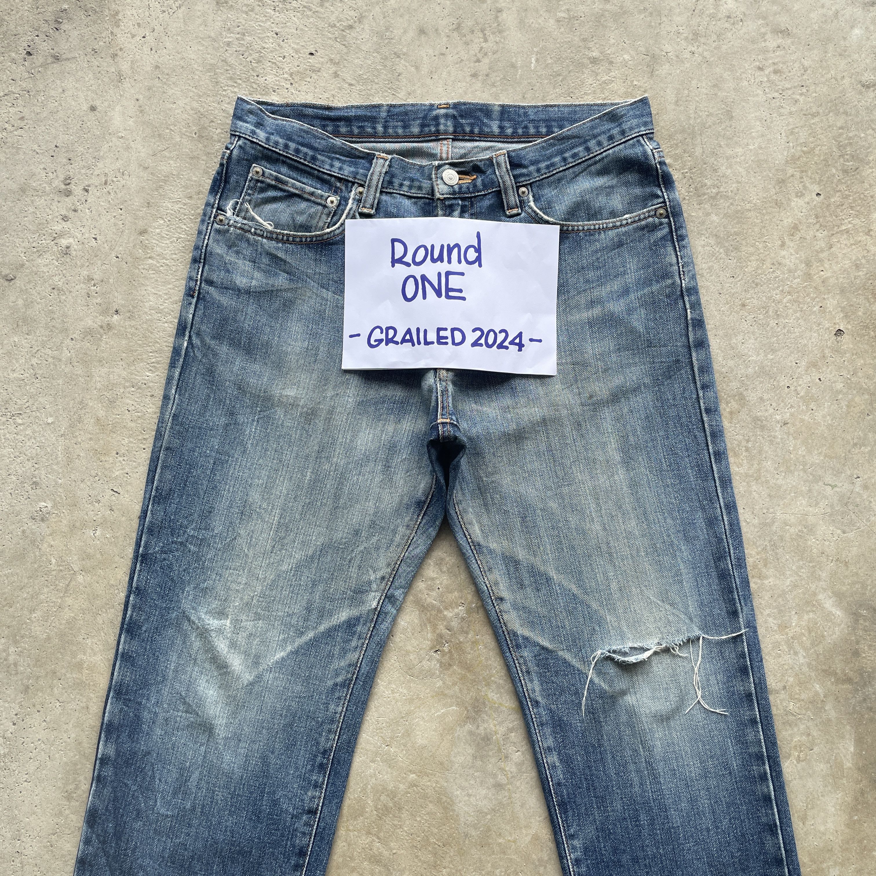 Edwin × Japanese Brand × Jean W32 VINTAGE EDWIN FADED JEANS MADE IN JAPAN DISTRESSED PANTS Size US 32 / EU 48 - 3 Thumbnail