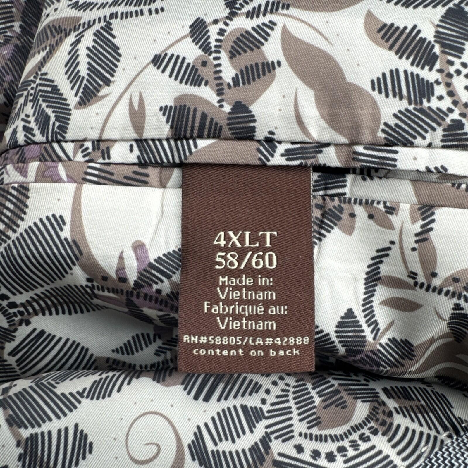 Other Oak Hill Linen Blend Blazer 2 Button Floral Lined 4XLT 58/60 Size 54R - 7 Thumbnail