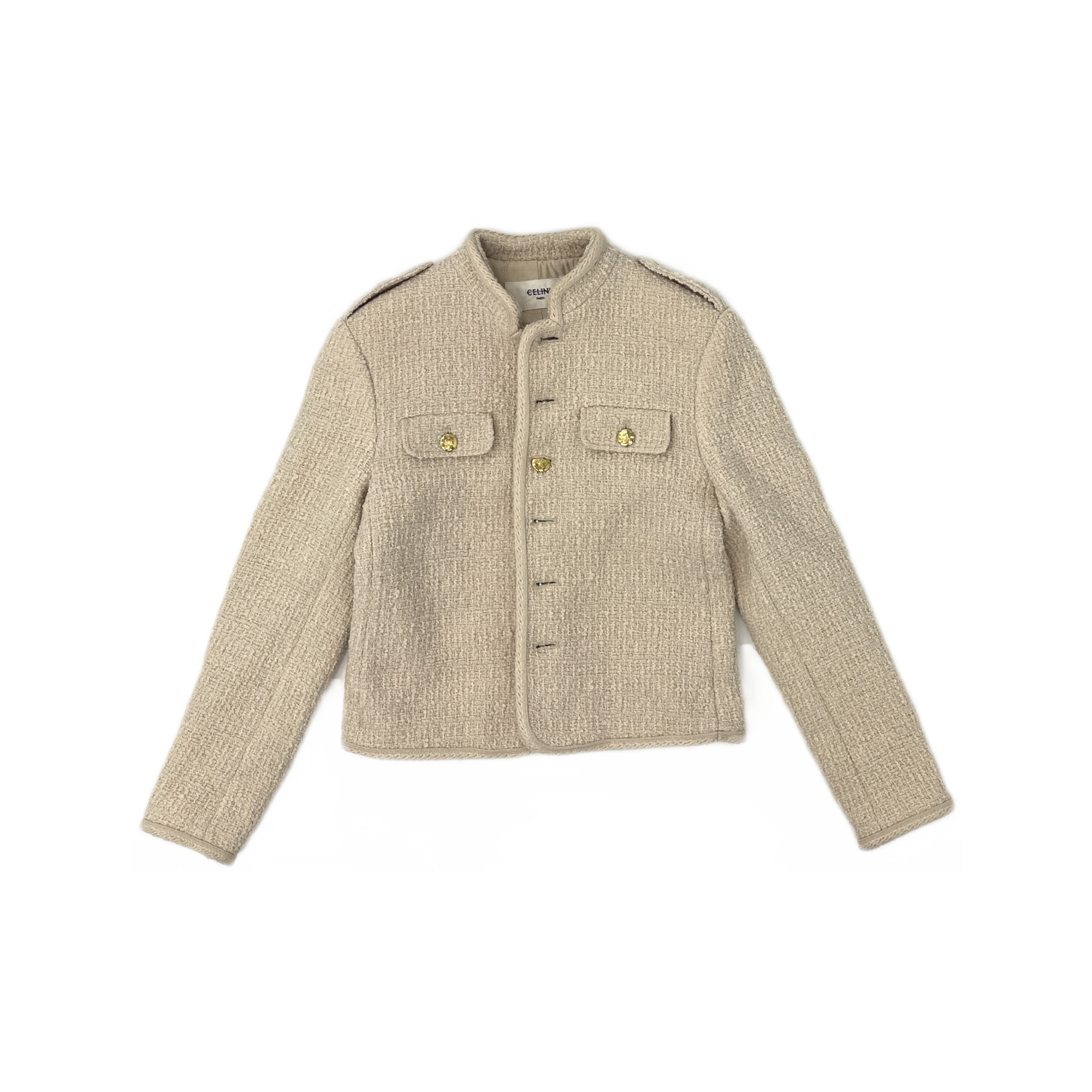 Celine Celine Bouclé Officer Jacket Size 36 Size XS / US 0-2 / IT 36-38 - 1 Thumbnail
