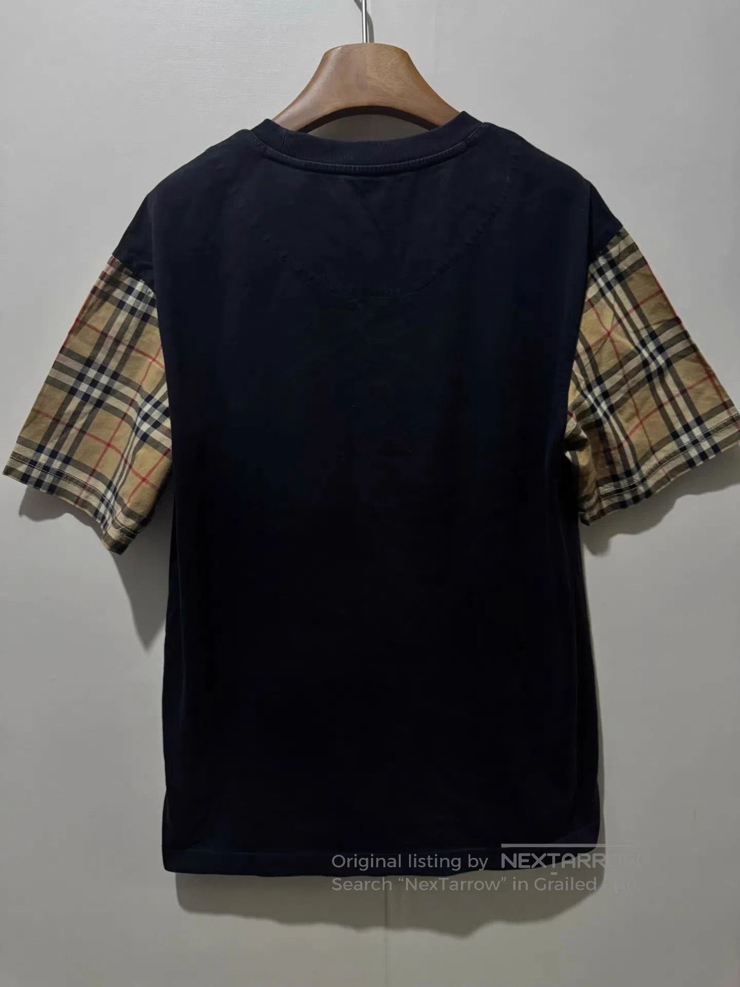 Burberry Black Short Sleeve Shirt with Plaid Sleeves. Size US M / EU 48-50 / 2 - 2 Thumbnail