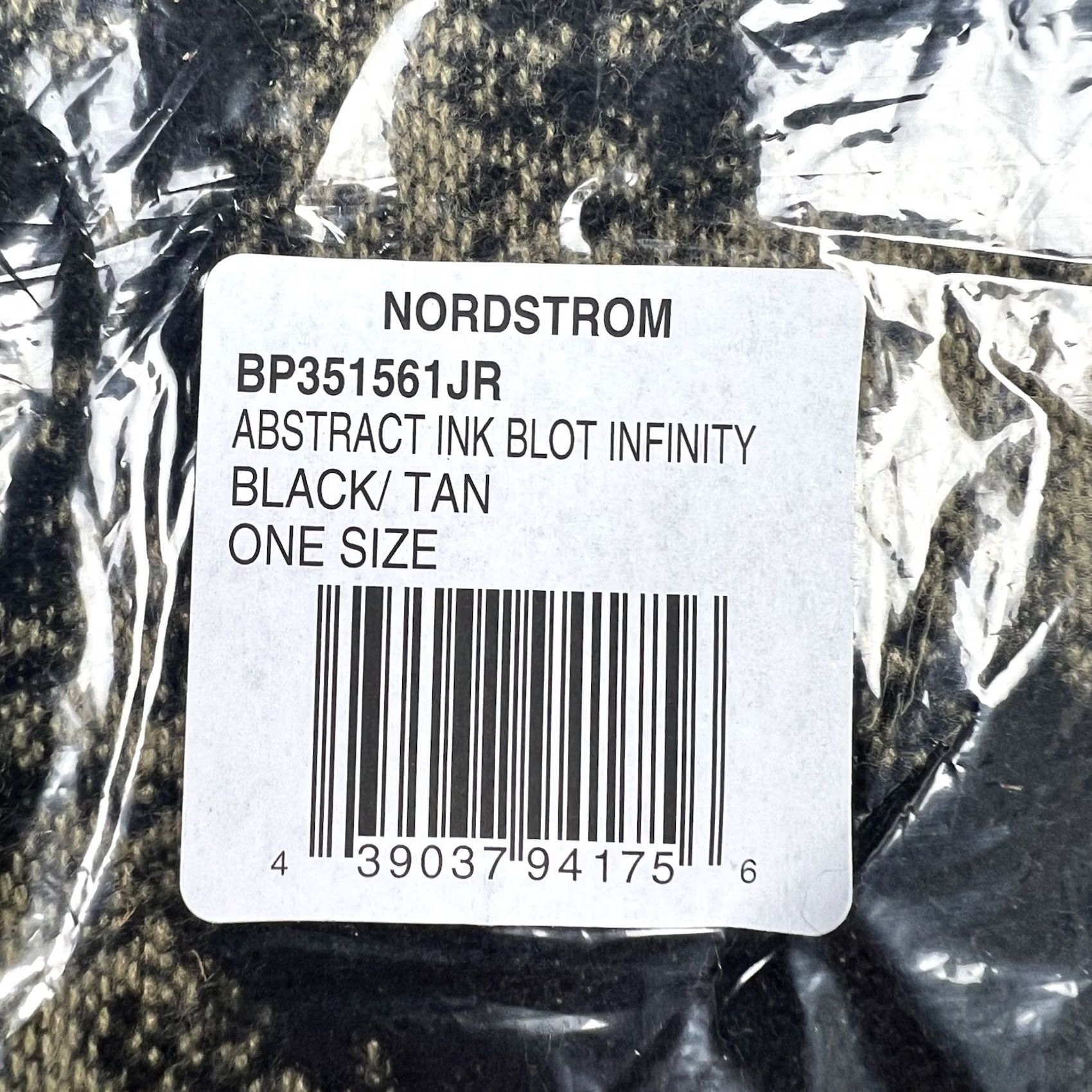 Nordstrom Nordstrom Scarf Infinity Scarf Women Tan Black Fringe Knit 100% Acrylic Winter Fall Wear Size ONE SIZE - 6 Thumbnail