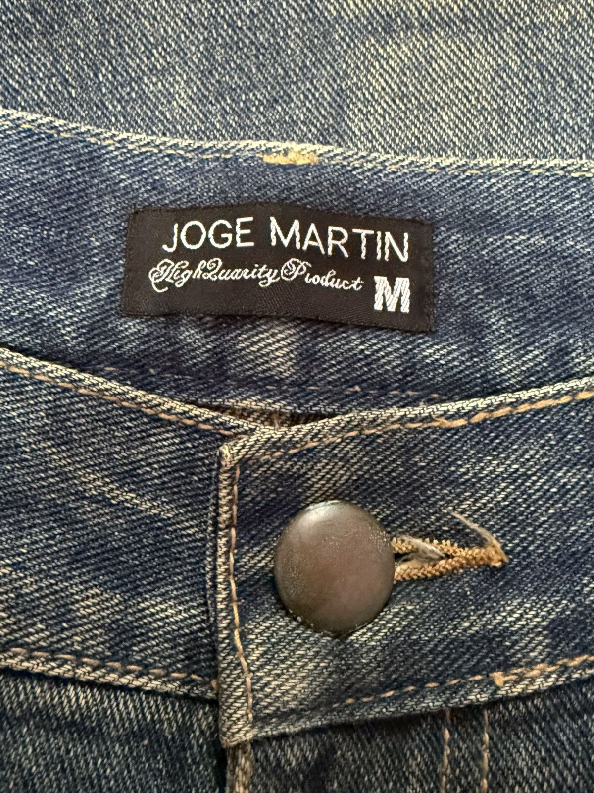 Japanese Brand Joge Martin Japan Mud Wash Rusty Patchwork Tapered Jeans Size US 31 - 18 Thumbnail