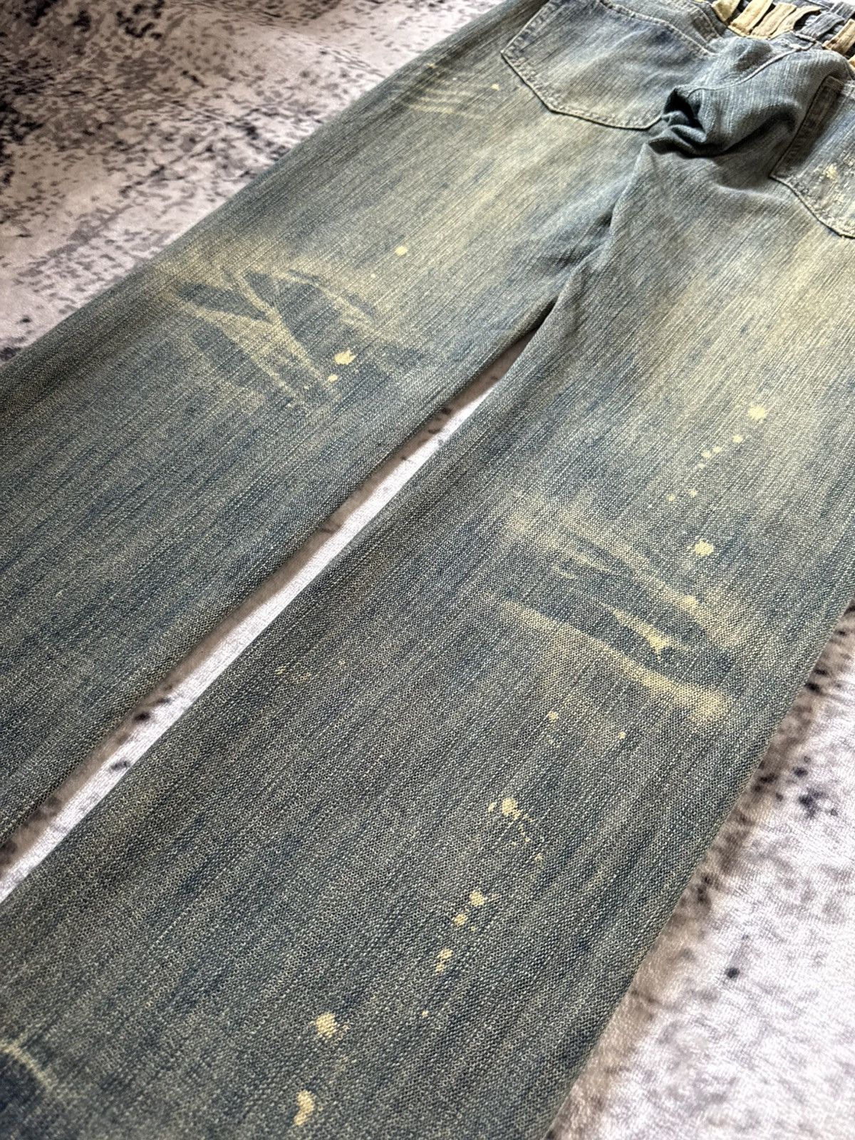 20471120 Gumu Japan Green Mud Wash Double Waist Double Studs Jeans Size US 32 / EU 48 - 18 Thumbnail