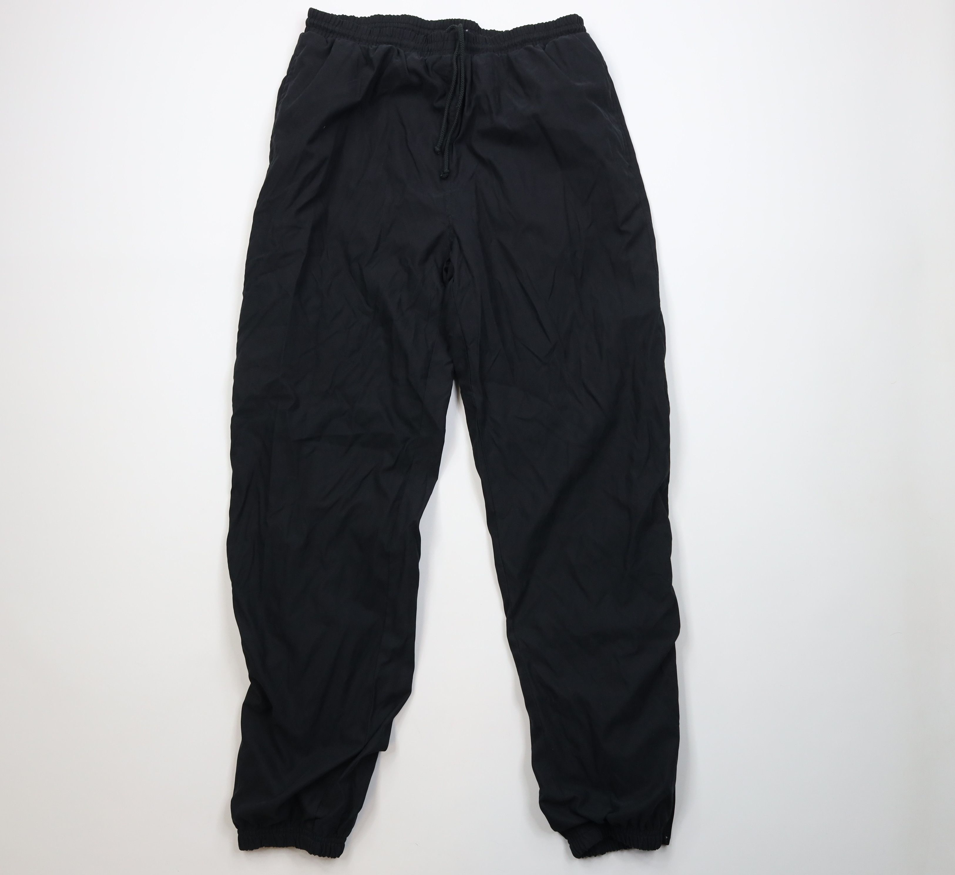 Vintage Vintage 90s Streetwear Lined Microfiber Joggers Pants Black Size US 34 / EU 50 - 1 Thumbnail