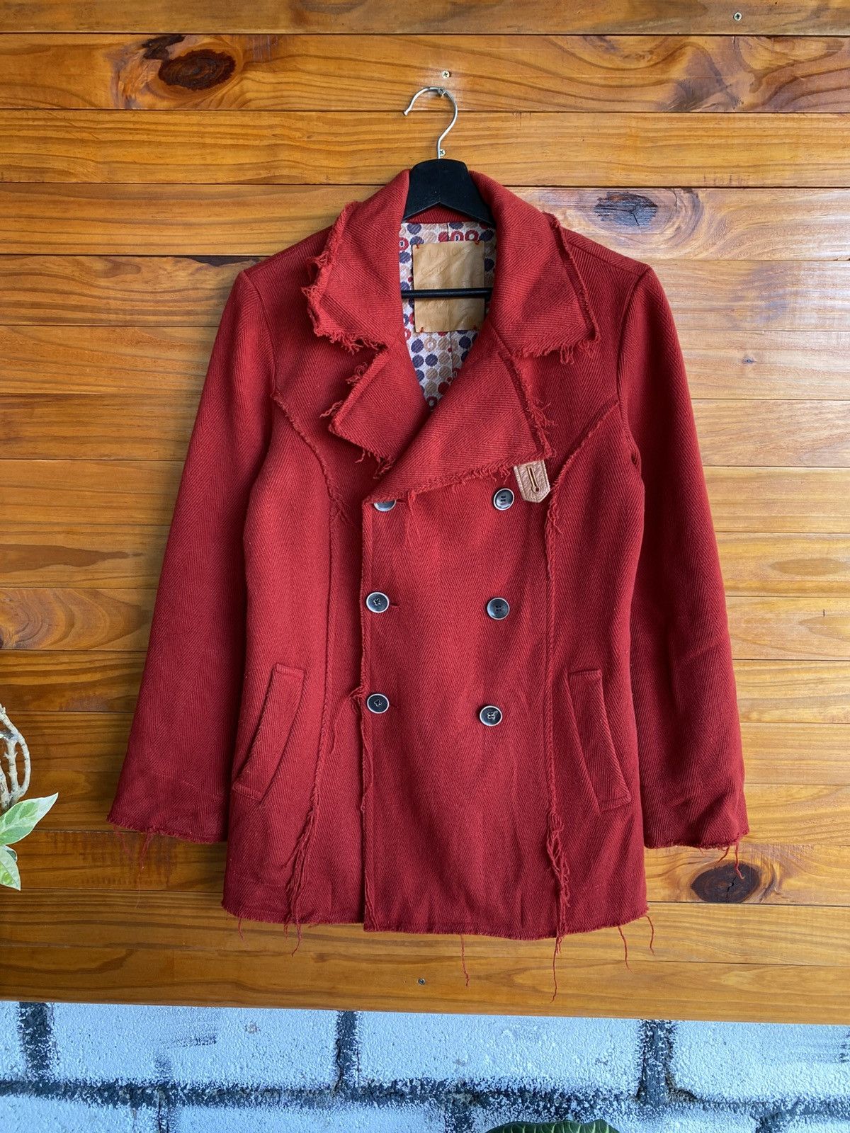 Hysteric Glamour Vintage Glamour Chic Distressed Red Double-Breasted Jacket Size M / US 6-8 / IT 42-44 - 3 Thumbnail