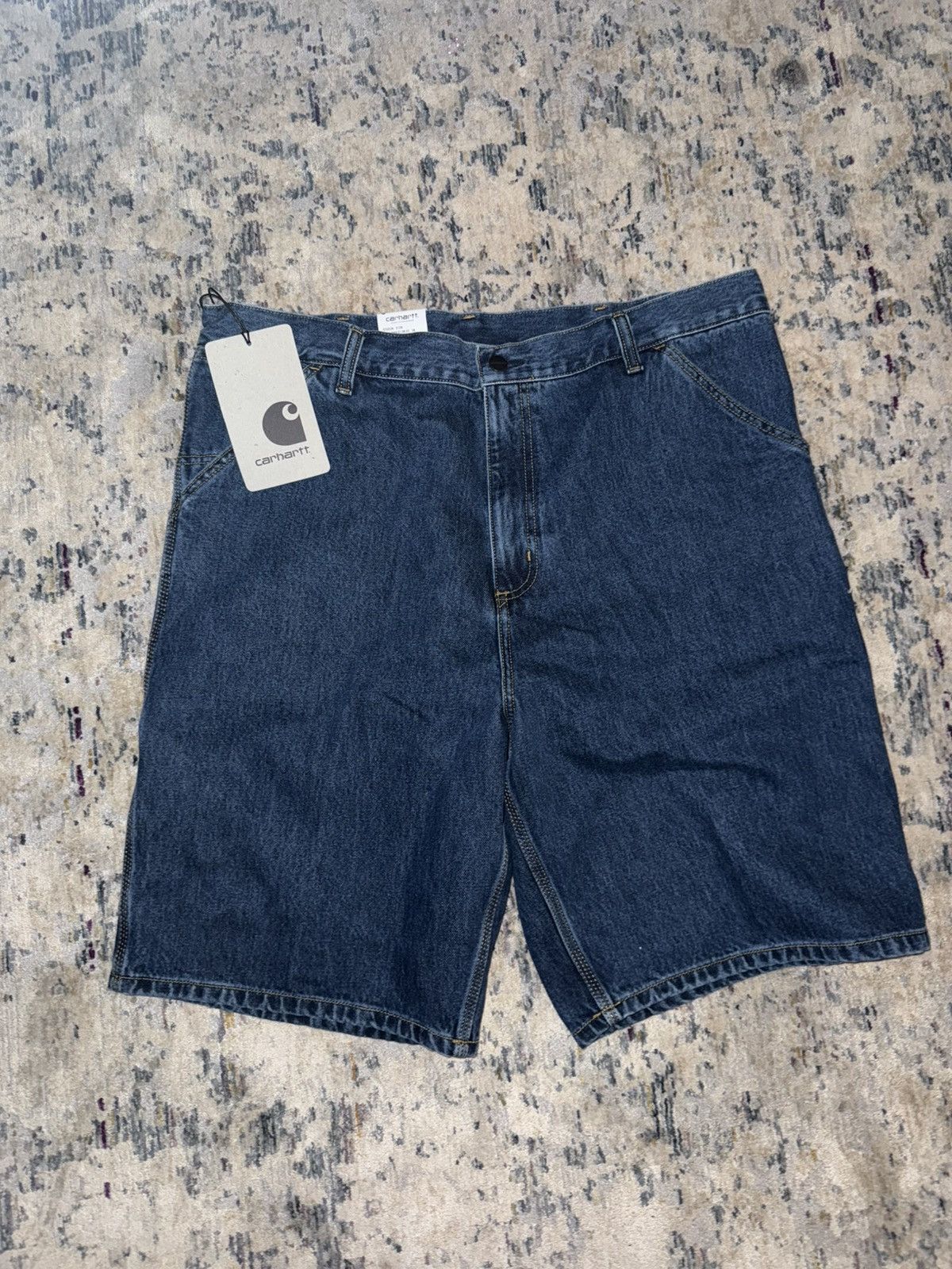 Carhartt × Carhartt Wip Carhartt WIP Single Knee Blue Jeans Knit Shorts Sz 38 Size US 38 / EU 54 - 1 Thumbnail