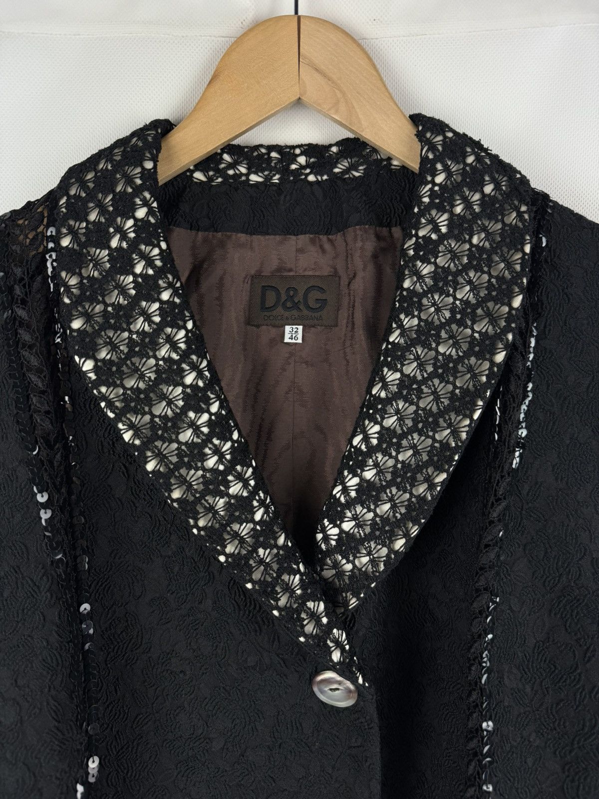 Dolce & Gabbana Dolce & Gabbana Ladies Lace Trim Blazer Jacket Size 32 / 46 Size L / US 10 / IT 46 - 8 Thumbnail