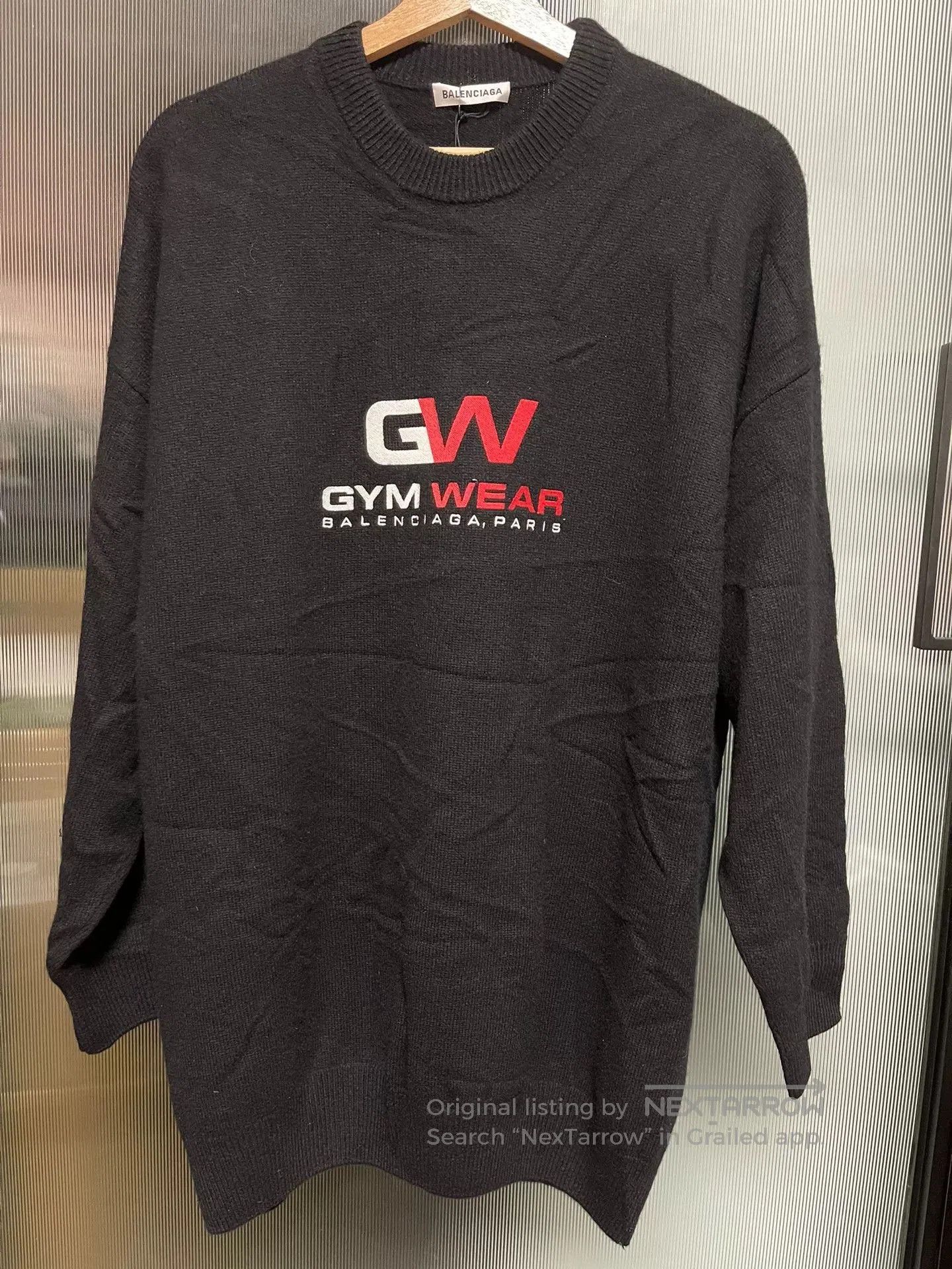 Balenciaga black long sleeve gym wear sweatshirt. Size US L / EU 52-54 / 3 - 1 Thumbnail