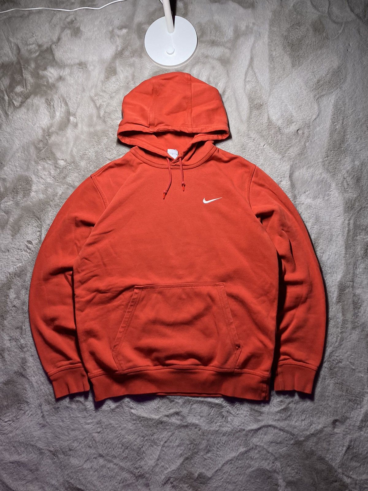 Nike × Vintage Vintage Nike Navy Hoodie Small Logo Red Y2K Baggy Old Fade Size US M / EU 48-50 / 2 - 1 Thumbnail