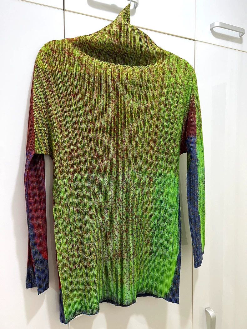 Issey Miyake issey miyake size:3 Red and green high-necked ribbed top Size XXS / US 00 / IT 34 - 2 Thumbnail